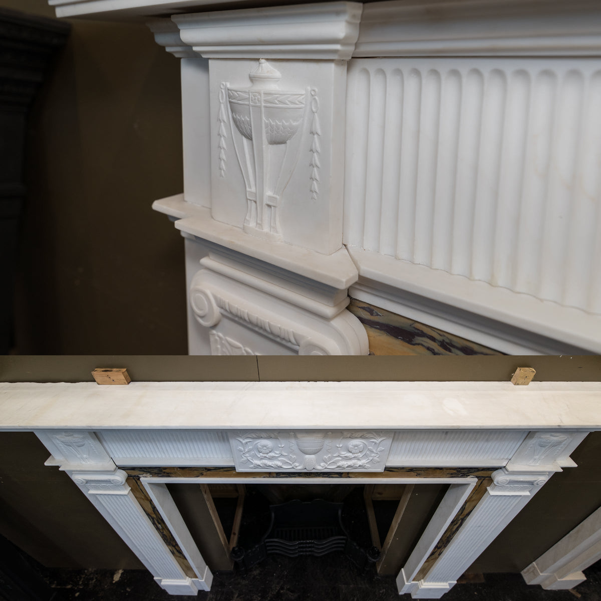 Georgian Style Statutory &amp; Sienna Marble Fireplace Surround | The Architectural Forum