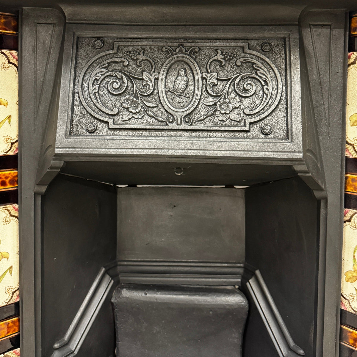 Antique Victorian Tiled Cast Iron Combination Fireplace | The Architectural Forum