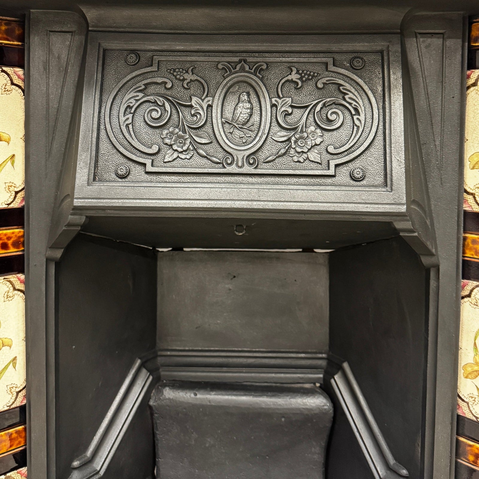 Antique Victorian Tiled Cast Iron Combination Fireplace | The Architectural Forum