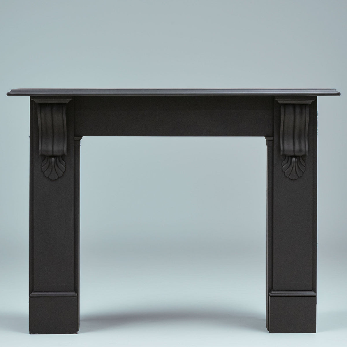 Antique Black Slate Victorian Fireplace Surround With Corbels
