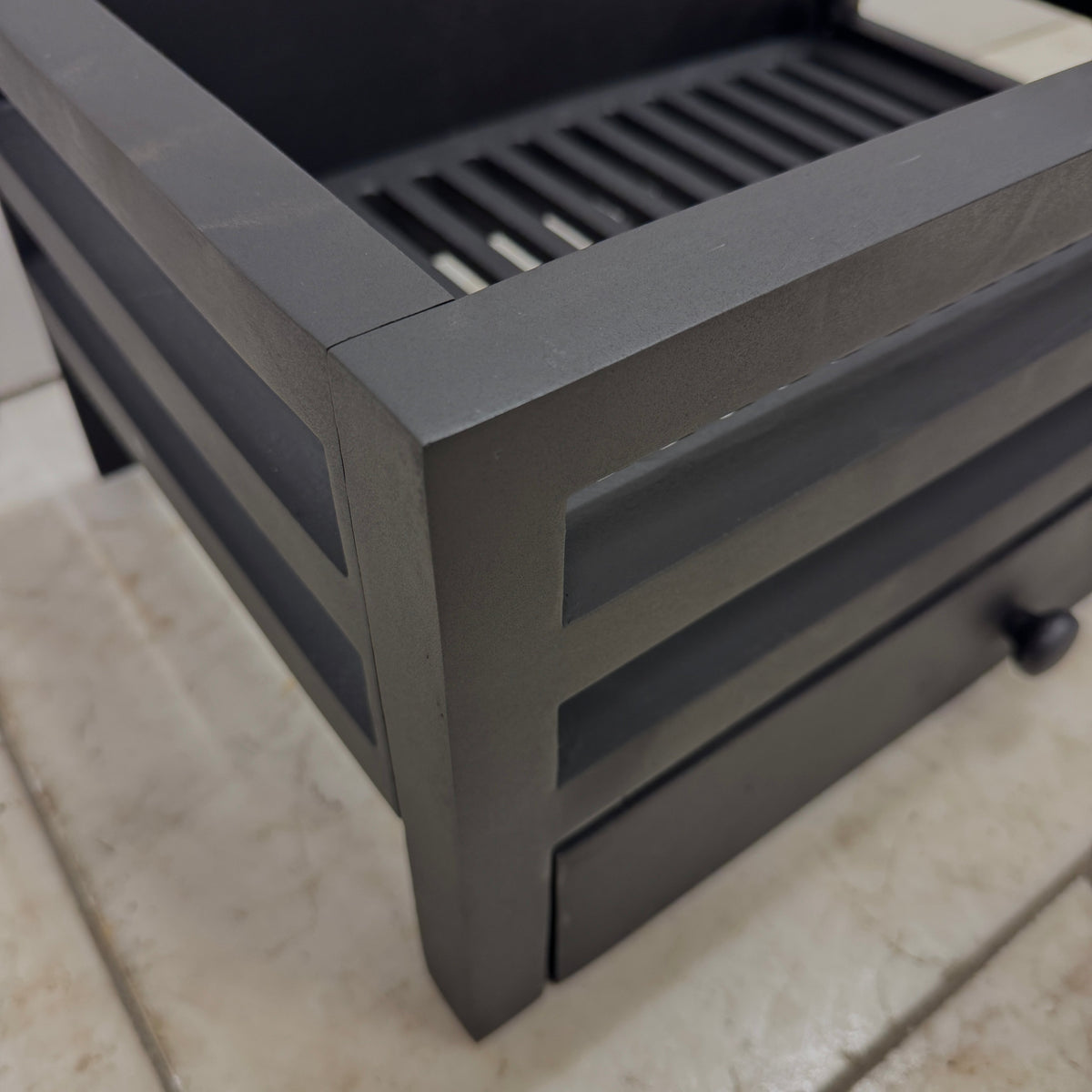 Reclaimed Cast Iron Fire Basket With Ash Pan Cover