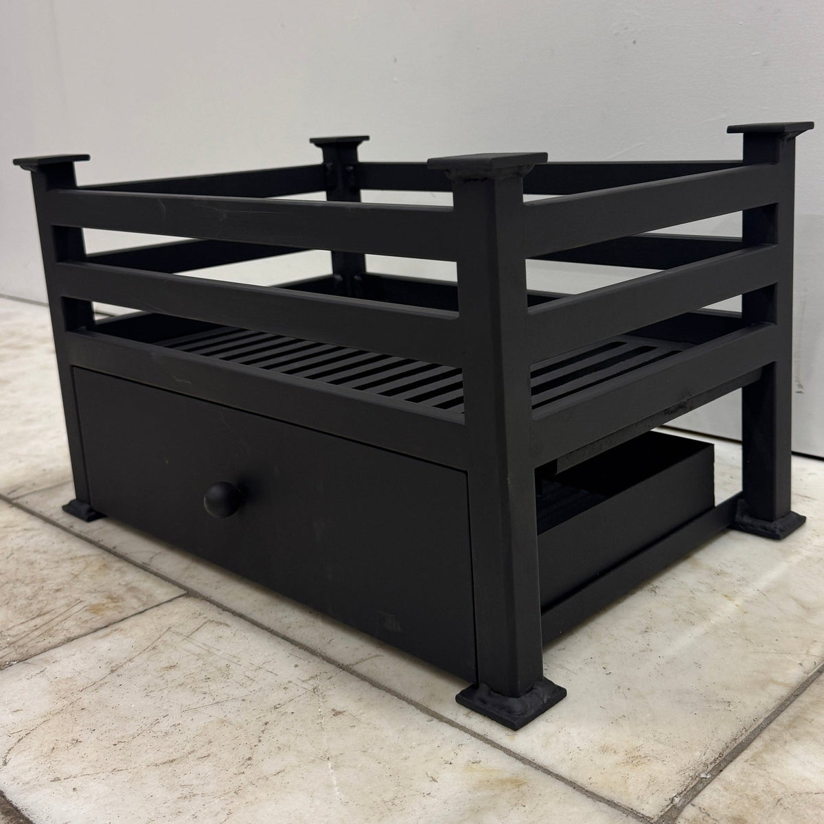 Reclaimed Cast Iron Fire Basket With Ash Pan | The Architectural Forum
