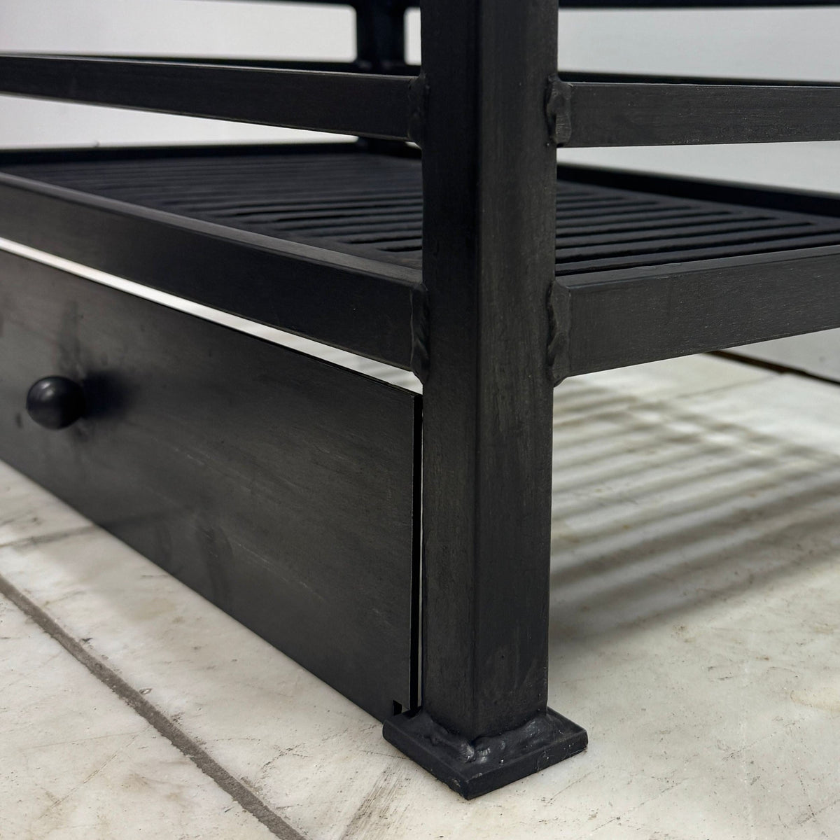 Reclaimed Black Fire Basket with Ash Pan Cover | The Architectural Forum