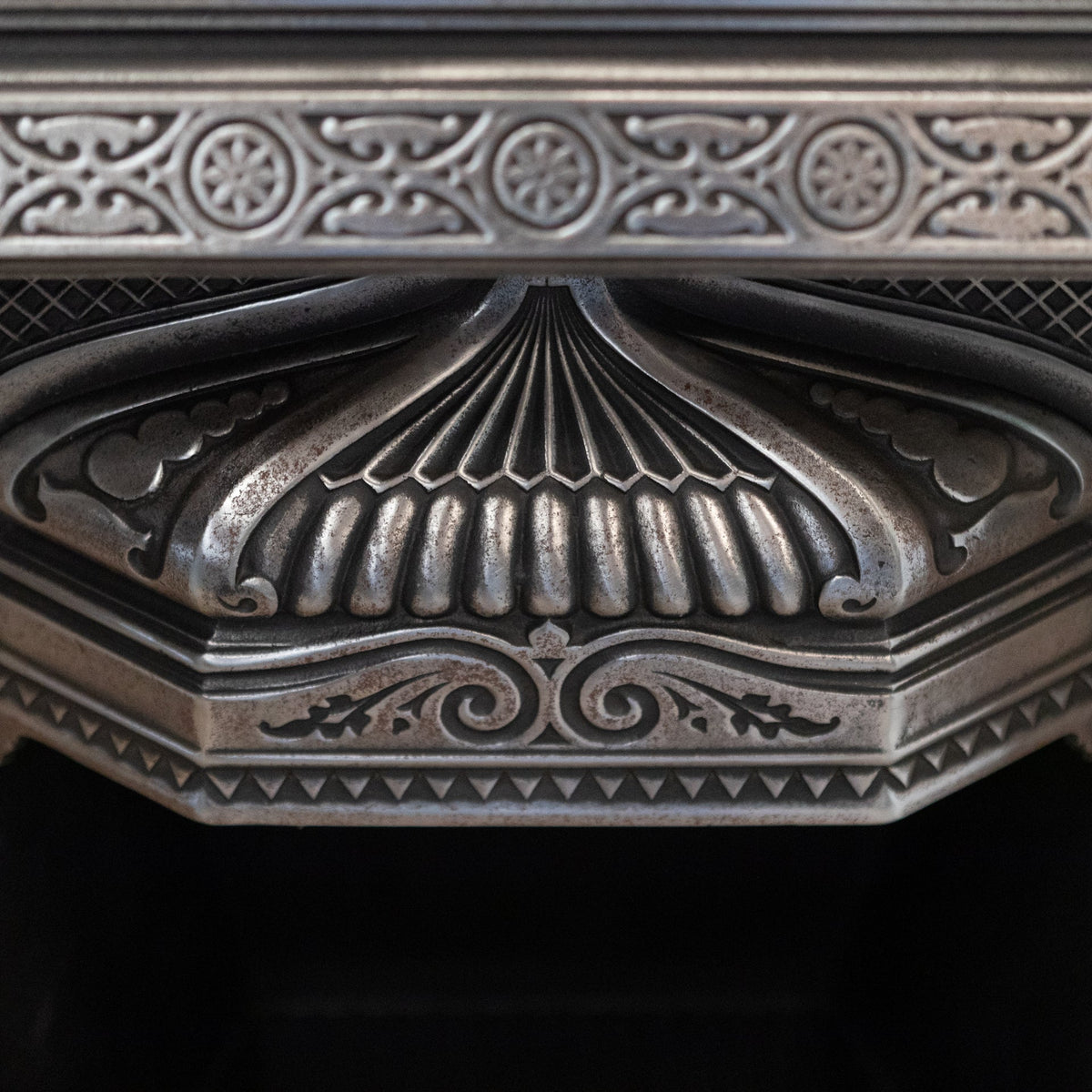 Antique Polished Cast Iron Fireplace Insert with Tiles | The Architectural Forum