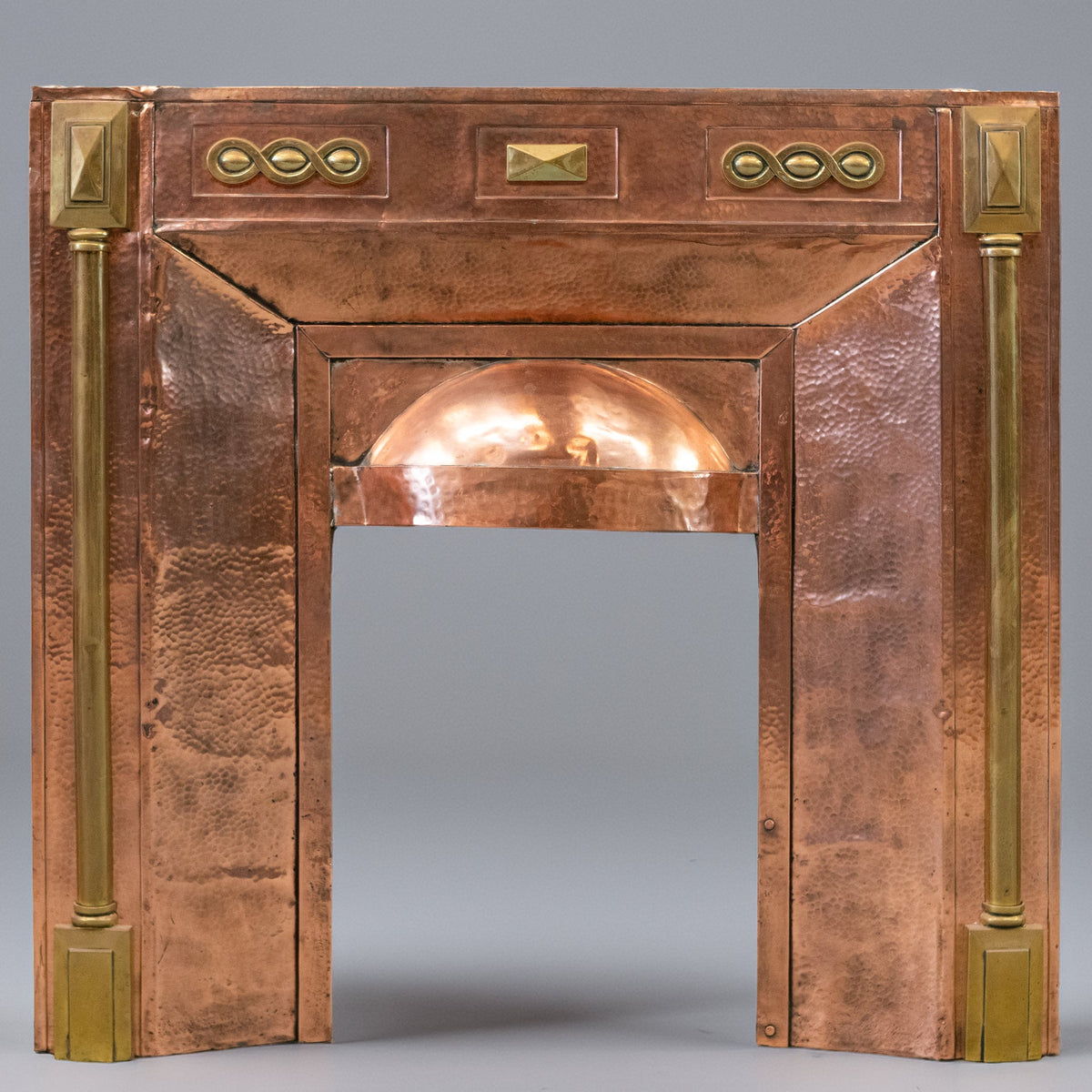 Antique Arts and Crafts Copper and Brass Fireplace Insert | Slips | The Architectural Forum