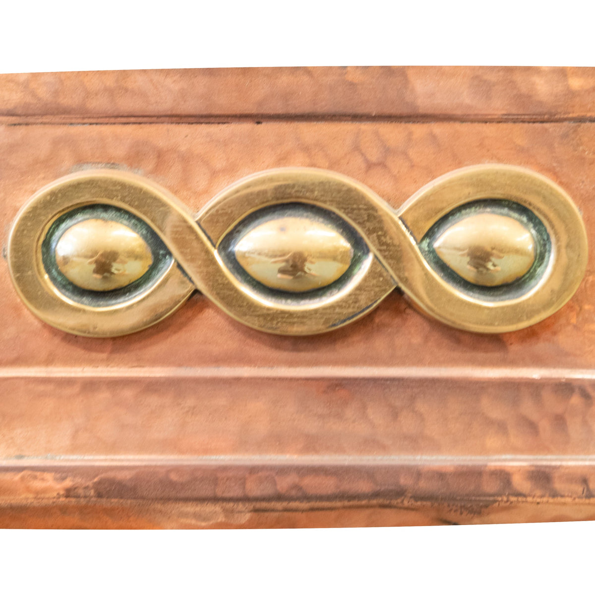 Antique Arts and Crafts Copper and Brass Fireplace Insert | Slips