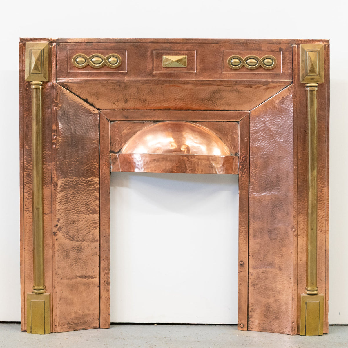 Antique Arts and Crafts Copper and Brass Fireplace Insert | Slips | The Architectural Forum