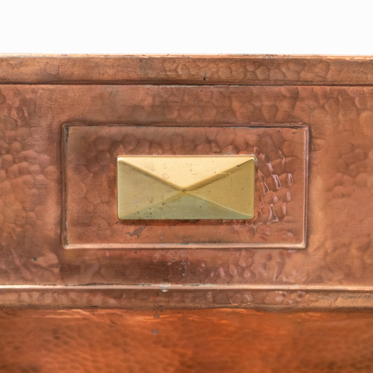 Antique Arts and Crafts Copper and Brass Fireplace Insert | Slips