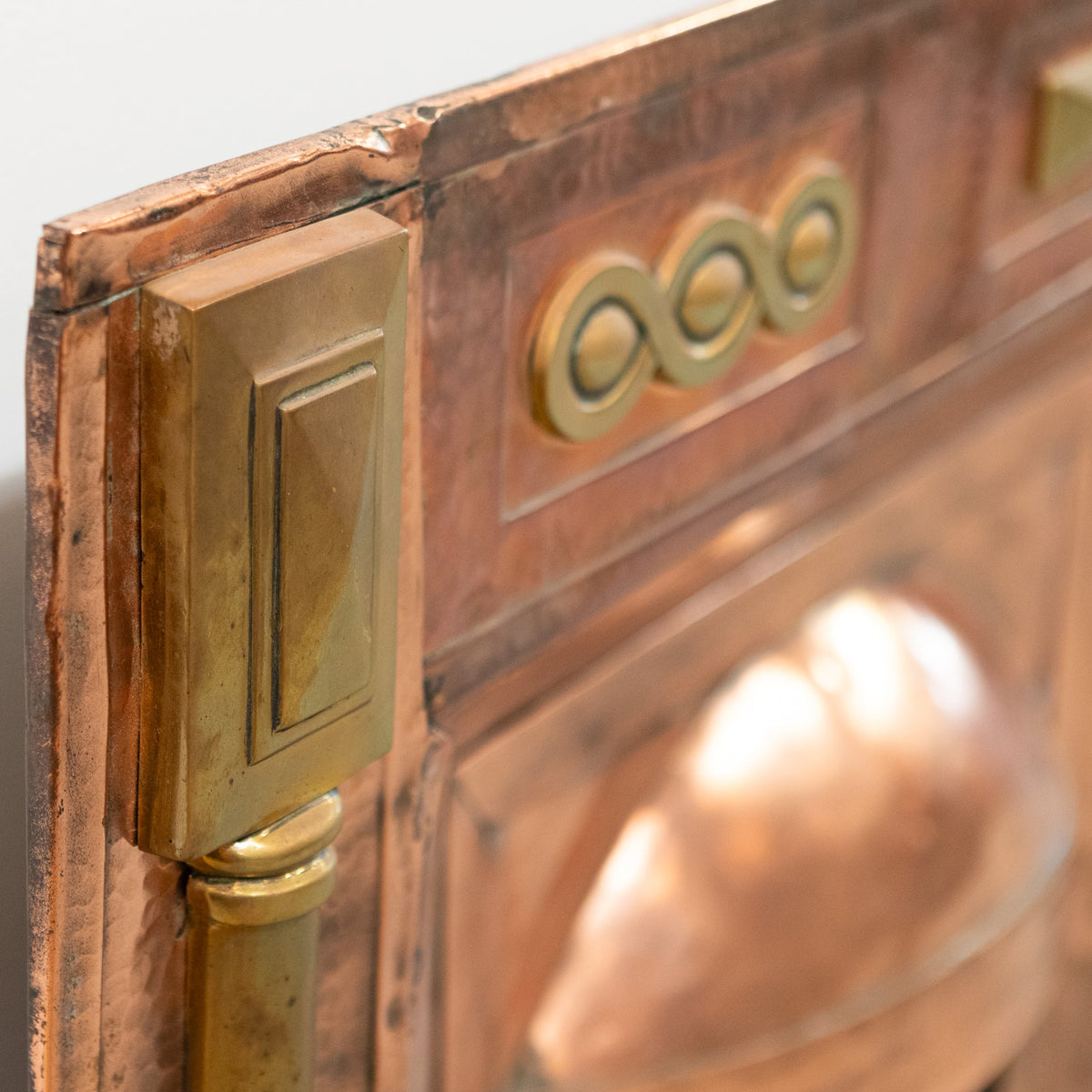 Antique Arts and Crafts Copper and Brass Fireplace Insert | Slips | The Architectural Forum