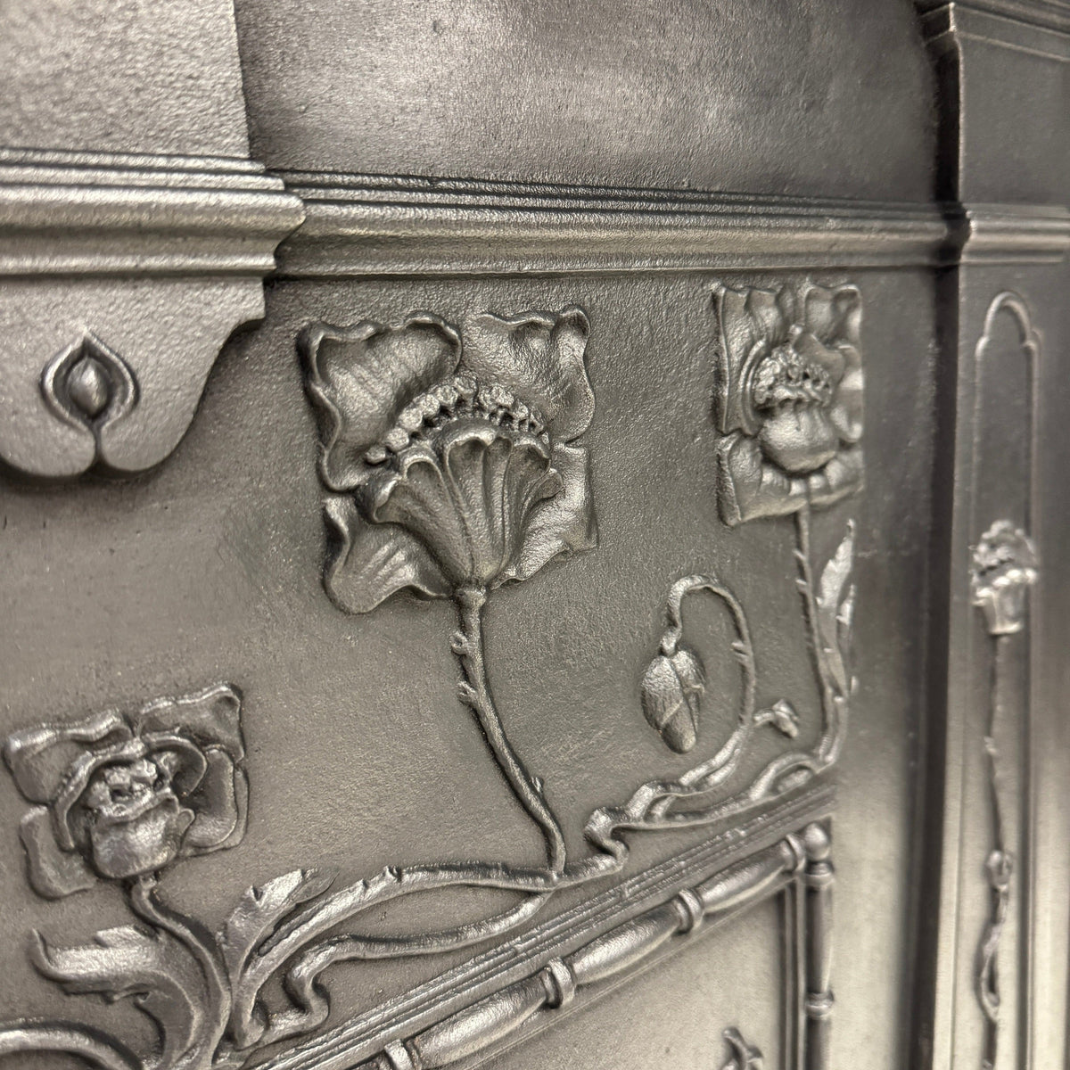 Antique Art Nouveau Cast Iron Combination Fireplace | The Architectural Forum