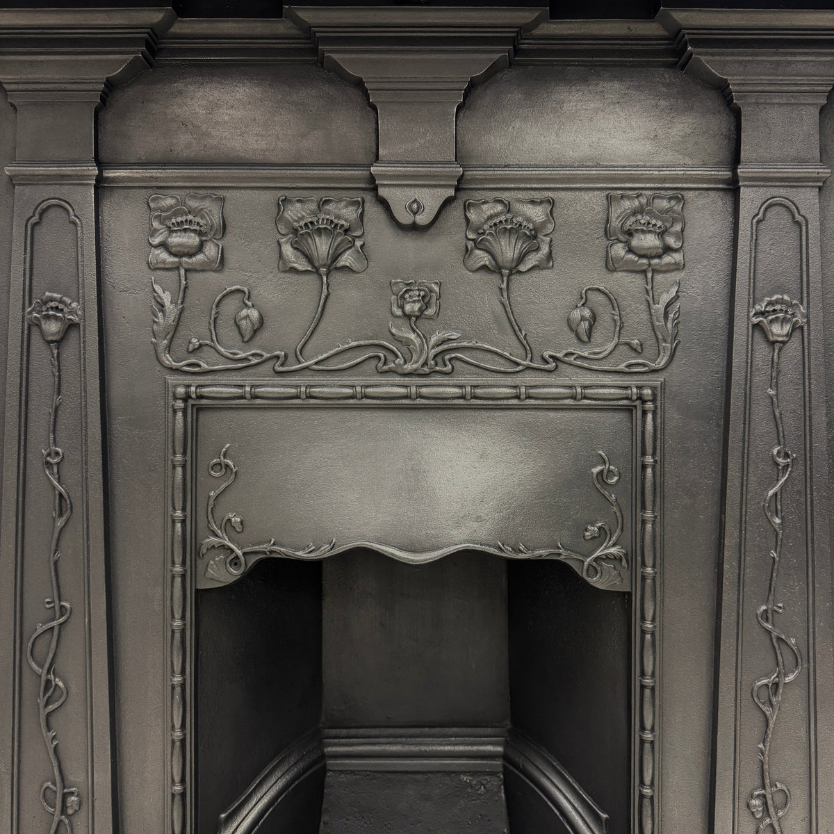 Antique Art Nouveau Cast Iron Combination Fireplace | The Architectural Forum