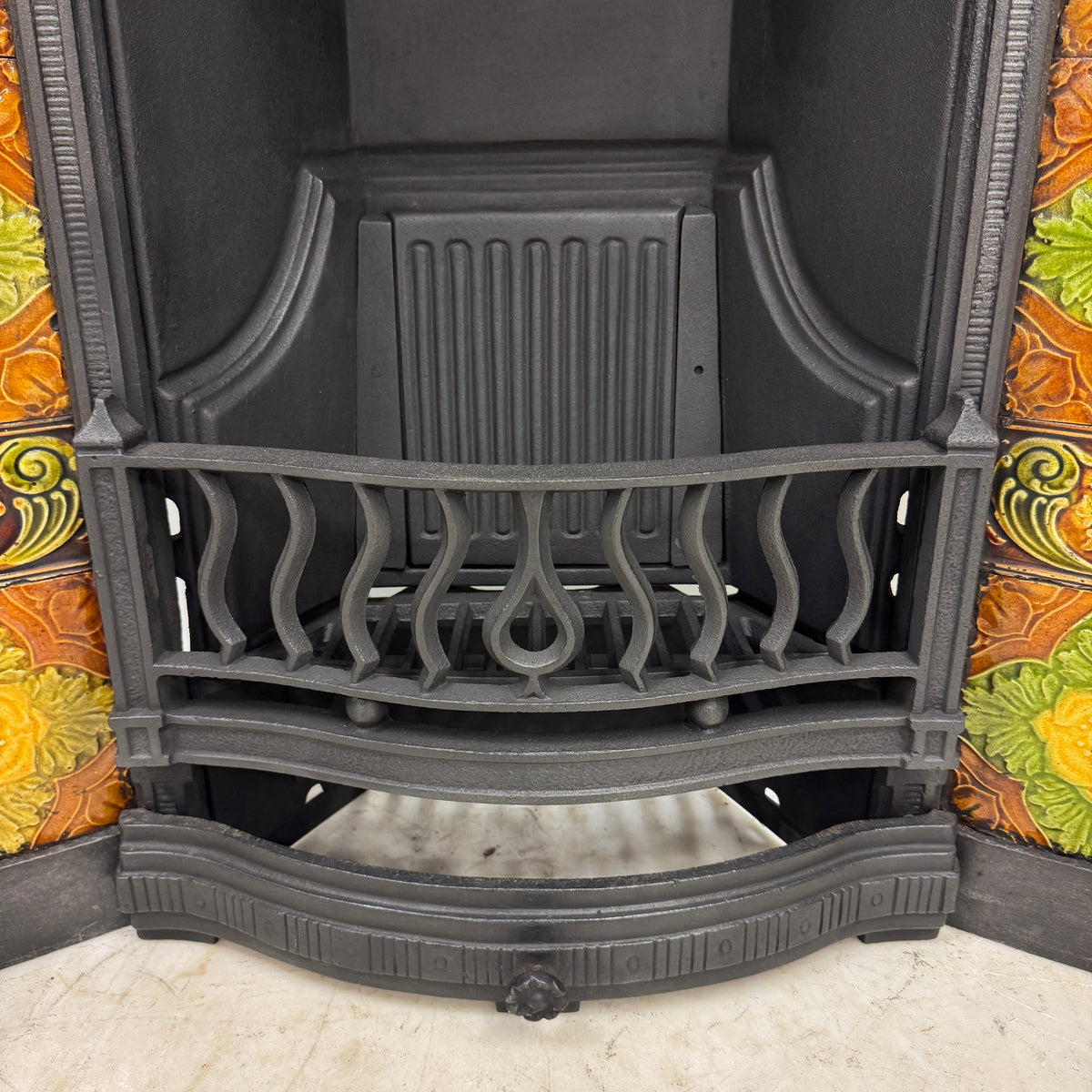 Antique Victorian Tiled Cast Iron Combination Fireplace