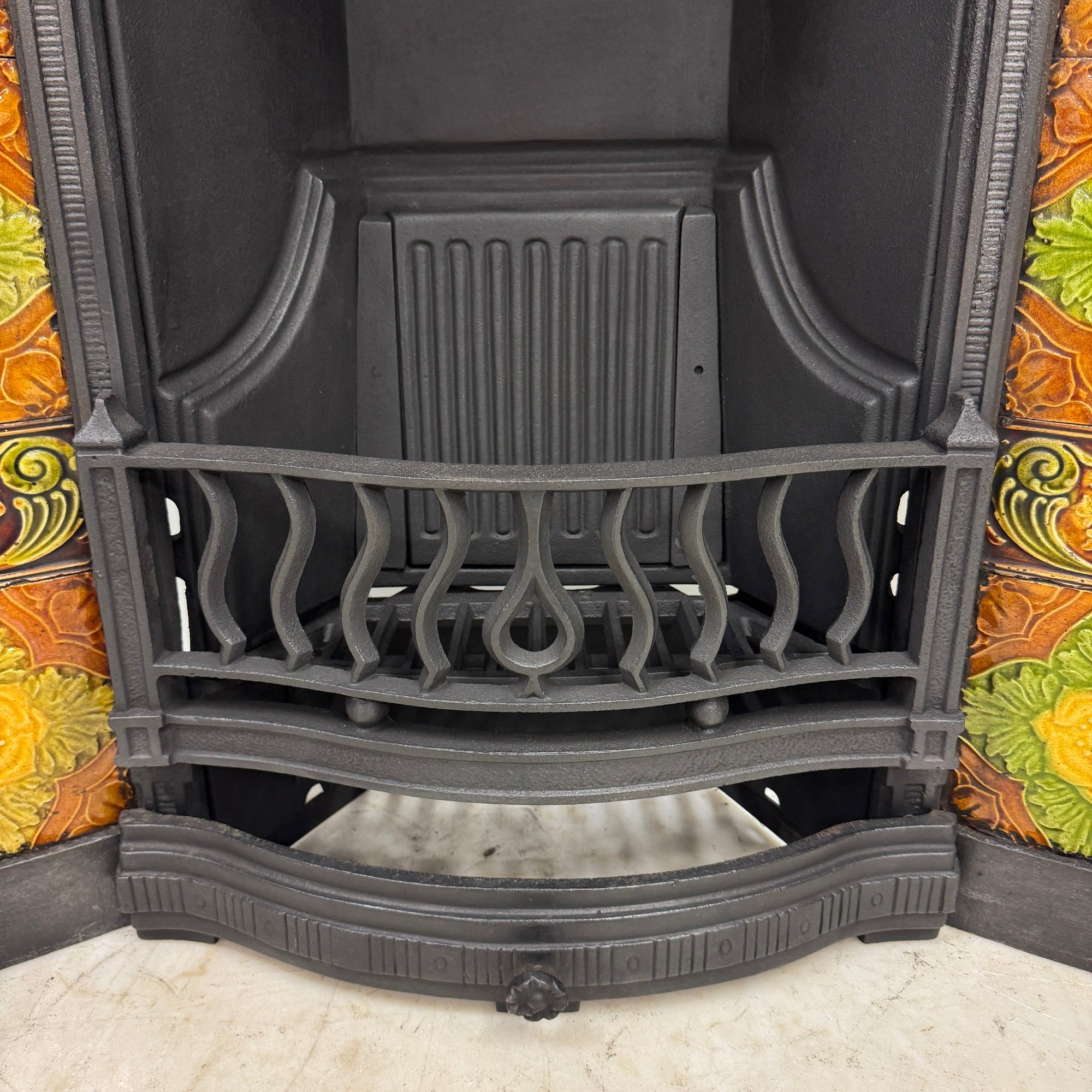 Antique Victorian Tiled Cast Iron Combination Fireplace