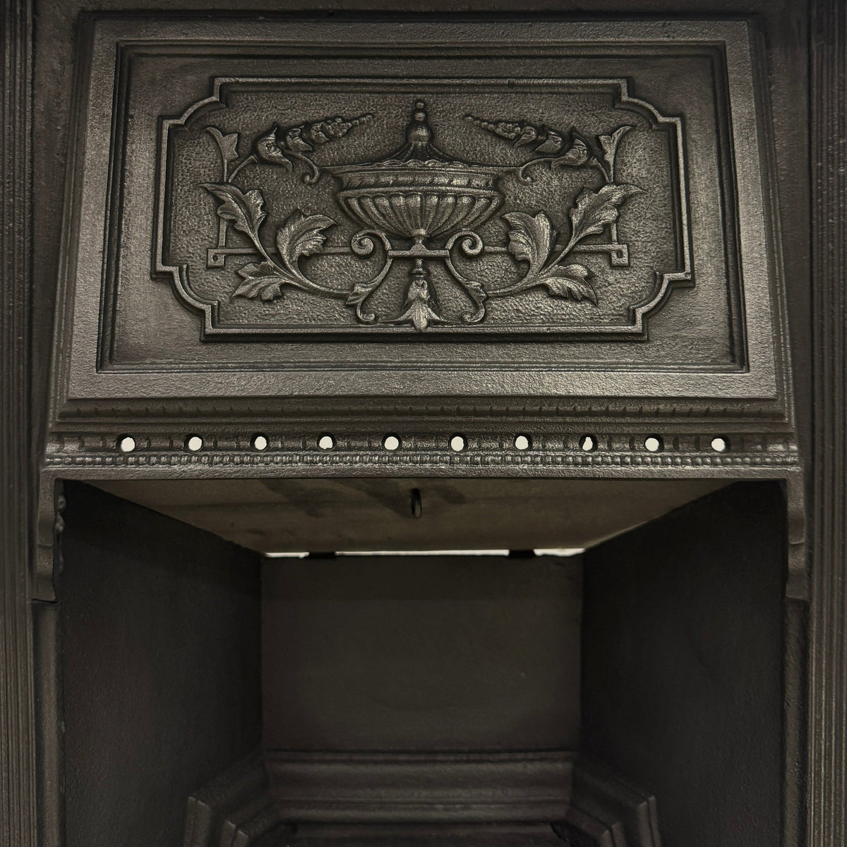 Antique Victorian Cast Iron Floral Tiled Fireplace Insert | The Architectural Forum