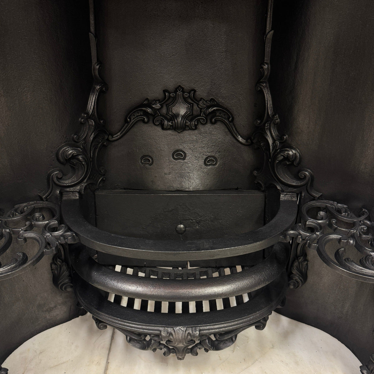 Antique Ornate Georgian Cast Iron Hob Grate Insert | The Architectural Forum