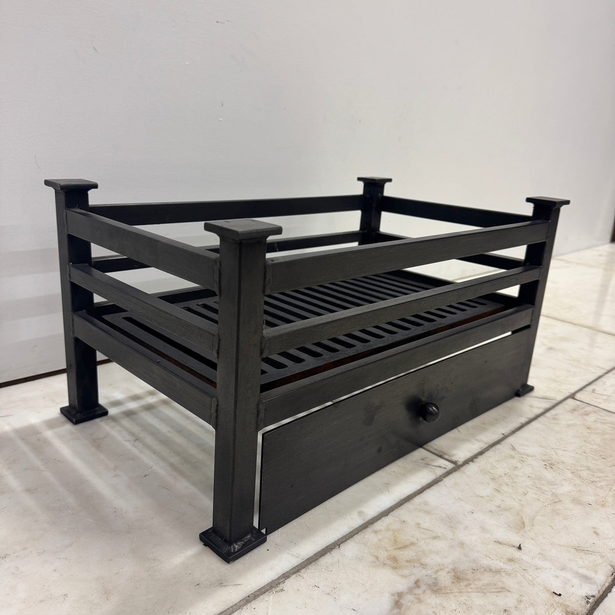 Reclaimed Black Fire Basket with Ash Pan Cover | The Architectural Forum