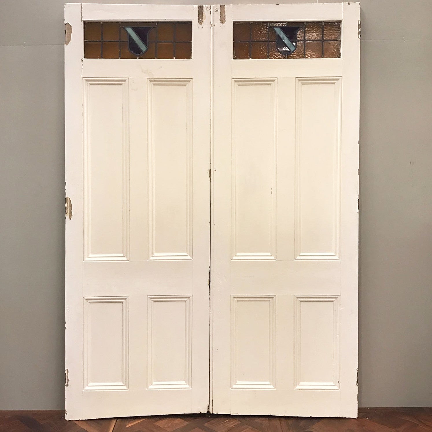 Antique Edwardian Pine Double Doors - 181cm x 265cm | The Architectural Forum