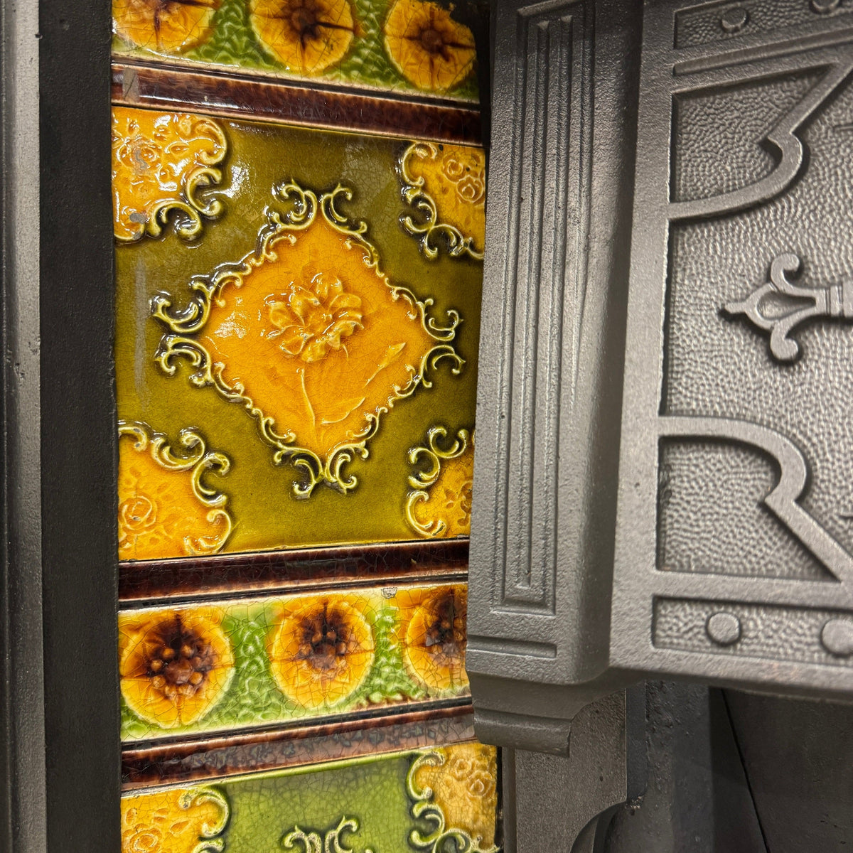 Antique Victorian Tiled Cast Iron Combination Fireplace | The Architectural Forum