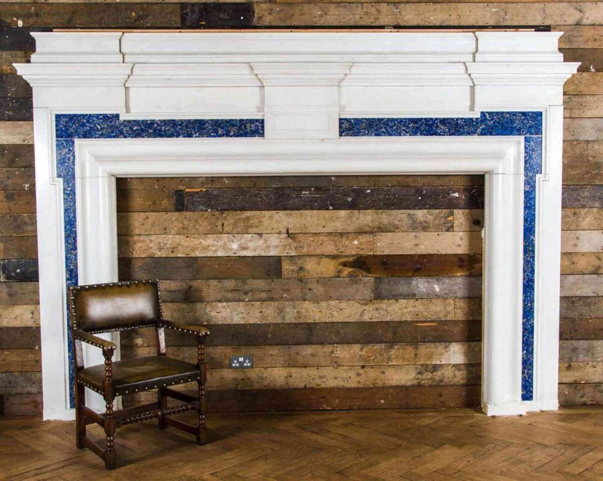 Monumental Antique Lapis Lazuli Marble Fireplace Surround | The Architectural Forum