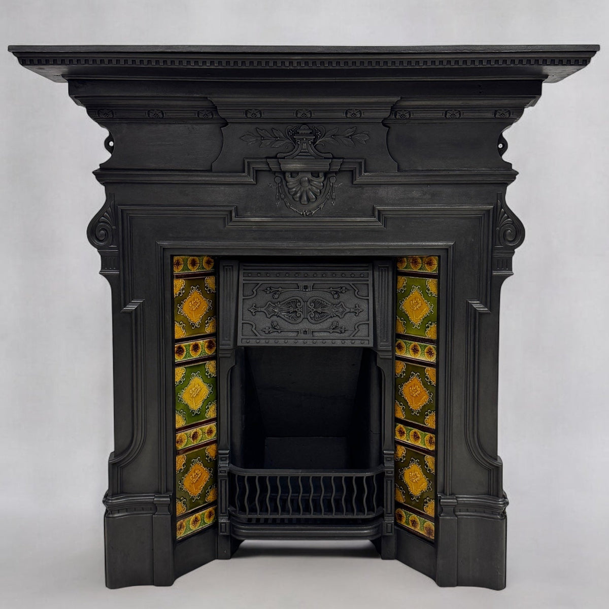 Antique Victorian Tiled Cast Iron Combination Fireplace | The Architectural Forum