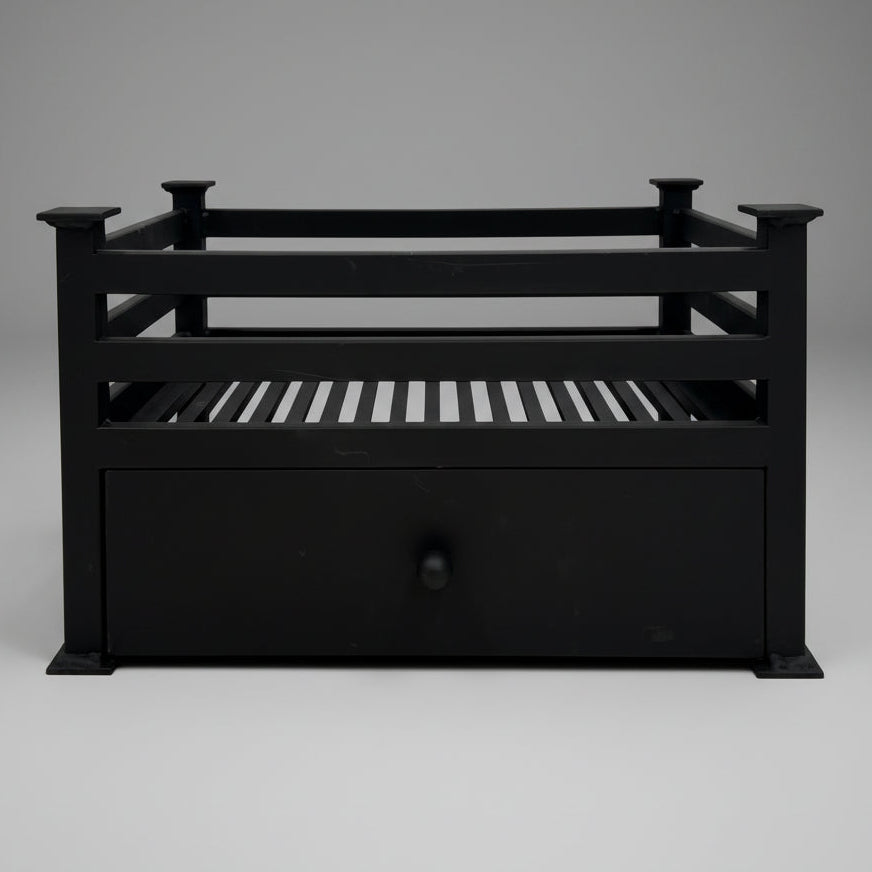 Reclaimed Cast Iron Fire Basket With Ash Pan | The Architectural Forum