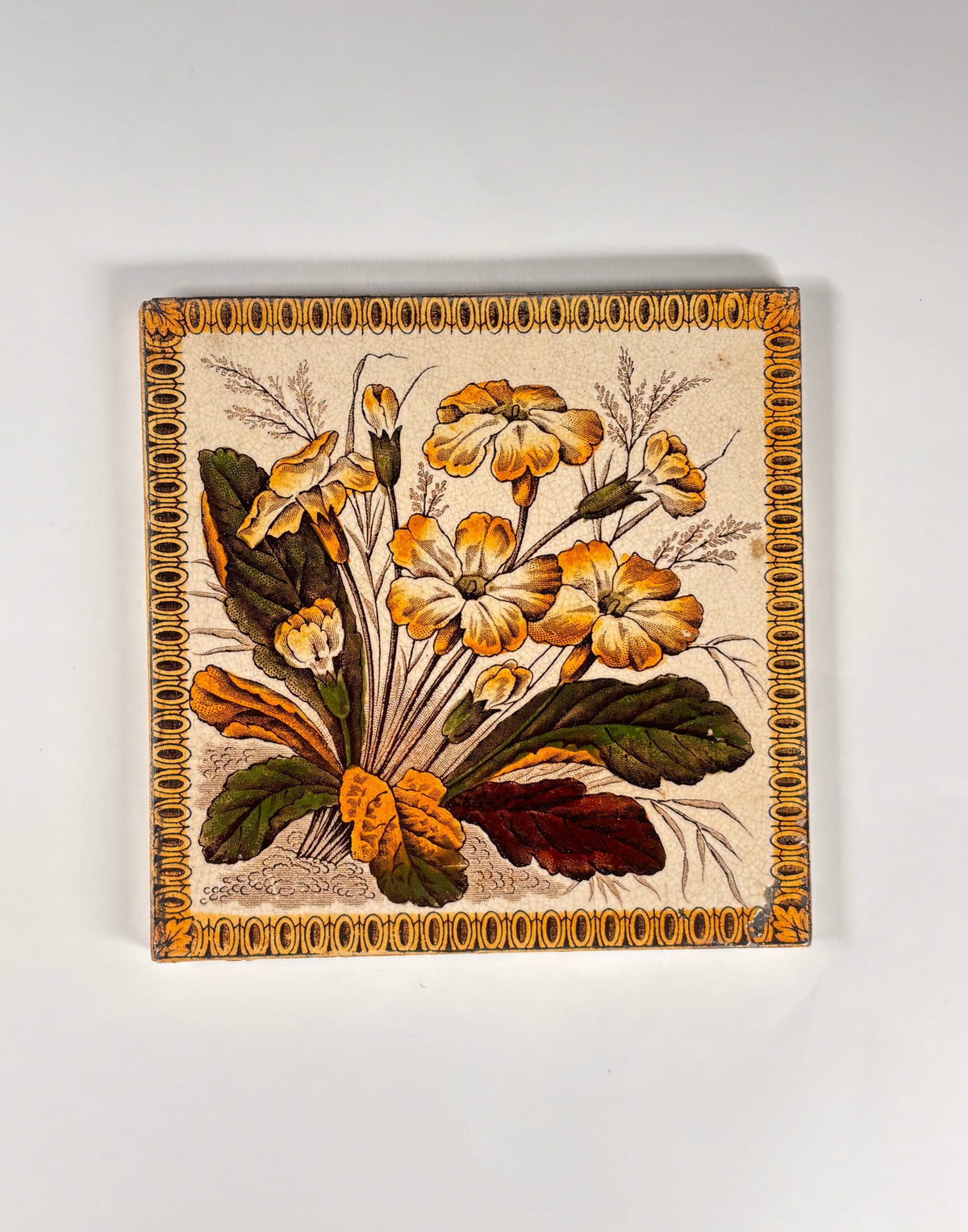Antique Ceramic Floral Tiles Set of 3. | The Architectural Forum
