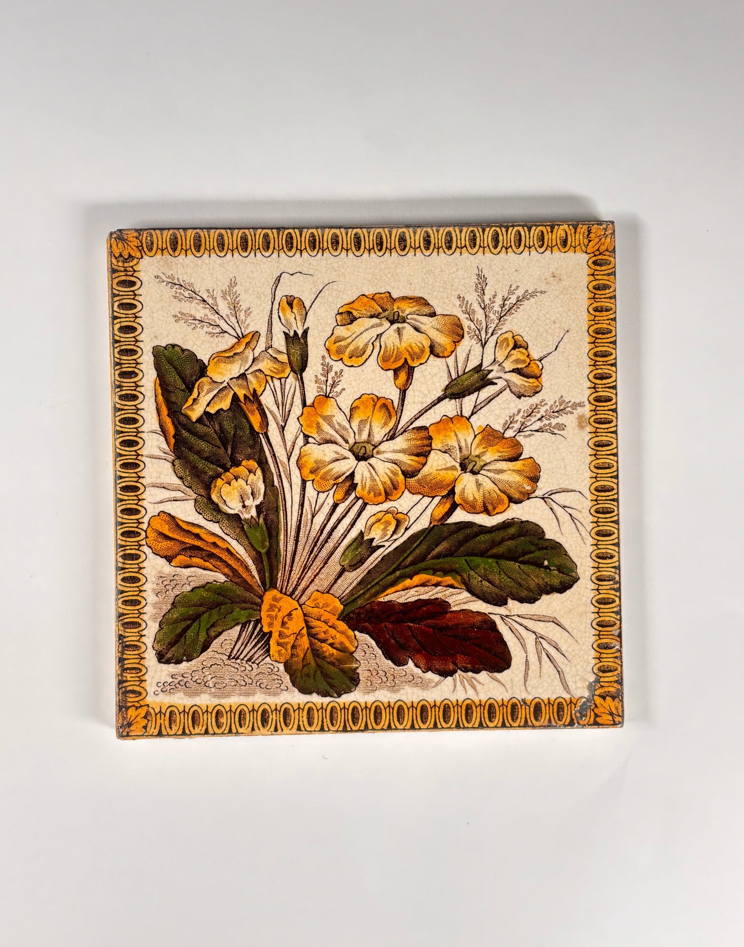 Antique Ceramic Floral Tiles Set of 3. | The Architectural Forum