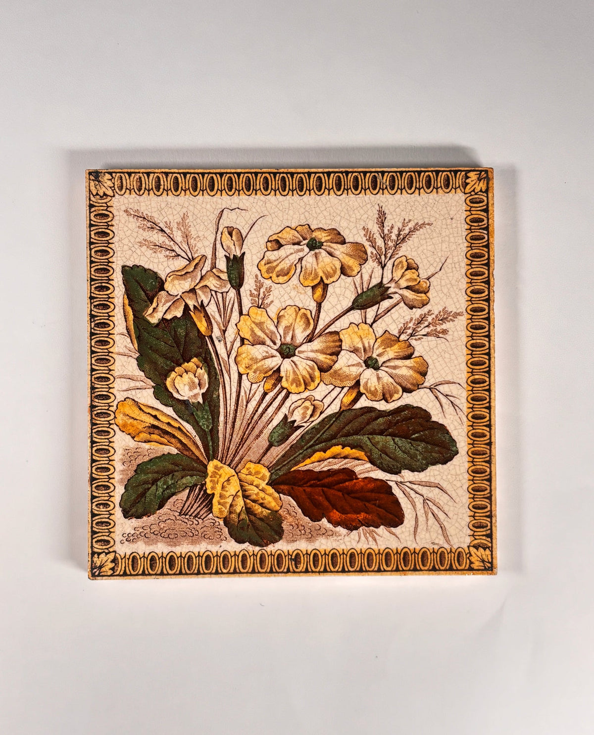 Antique Ceramic Floral Tiles Set of 3. | The Architectural Forum