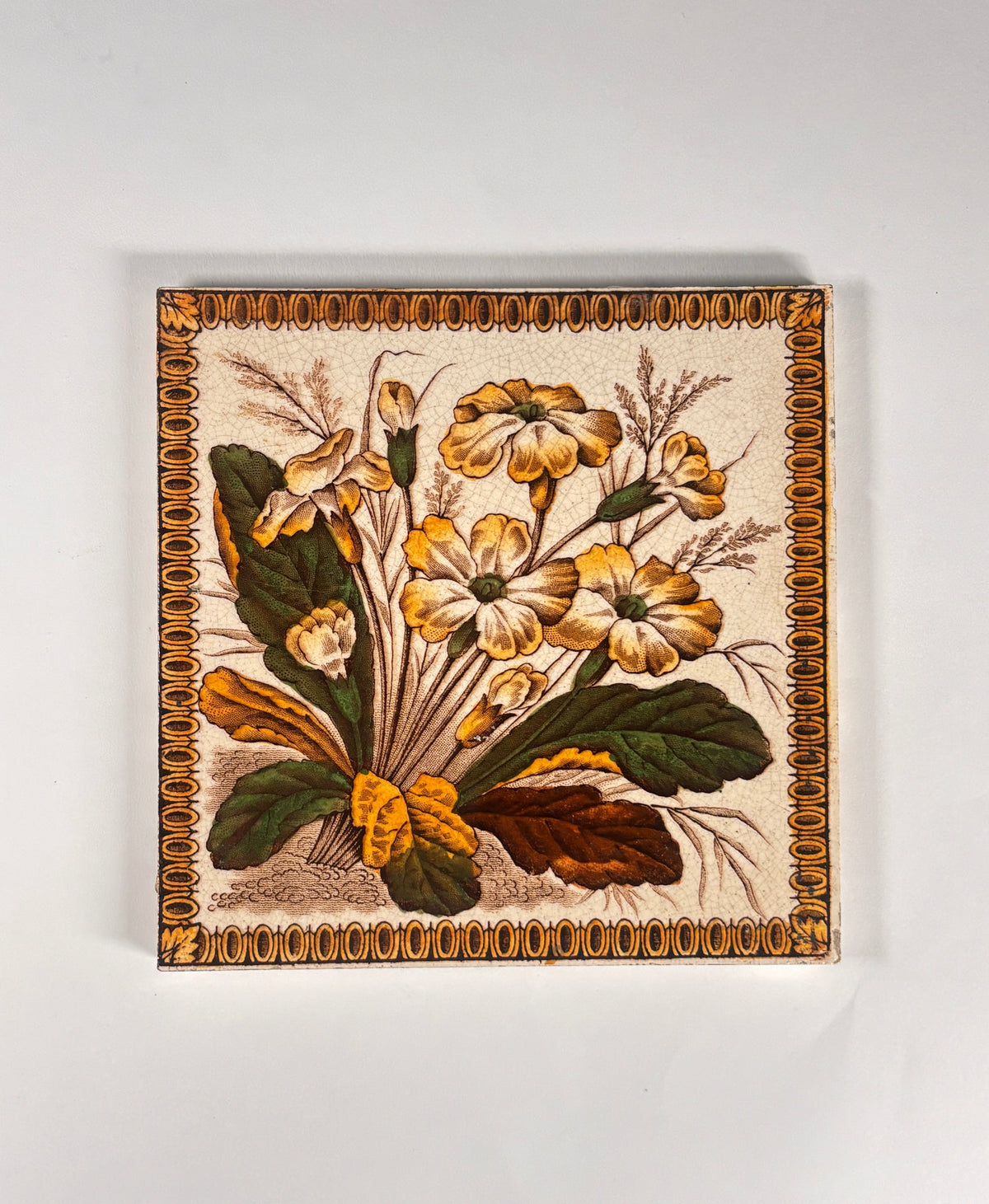 Antique Ceramic Floral Tiles Set of 3. | The Architectural Forum