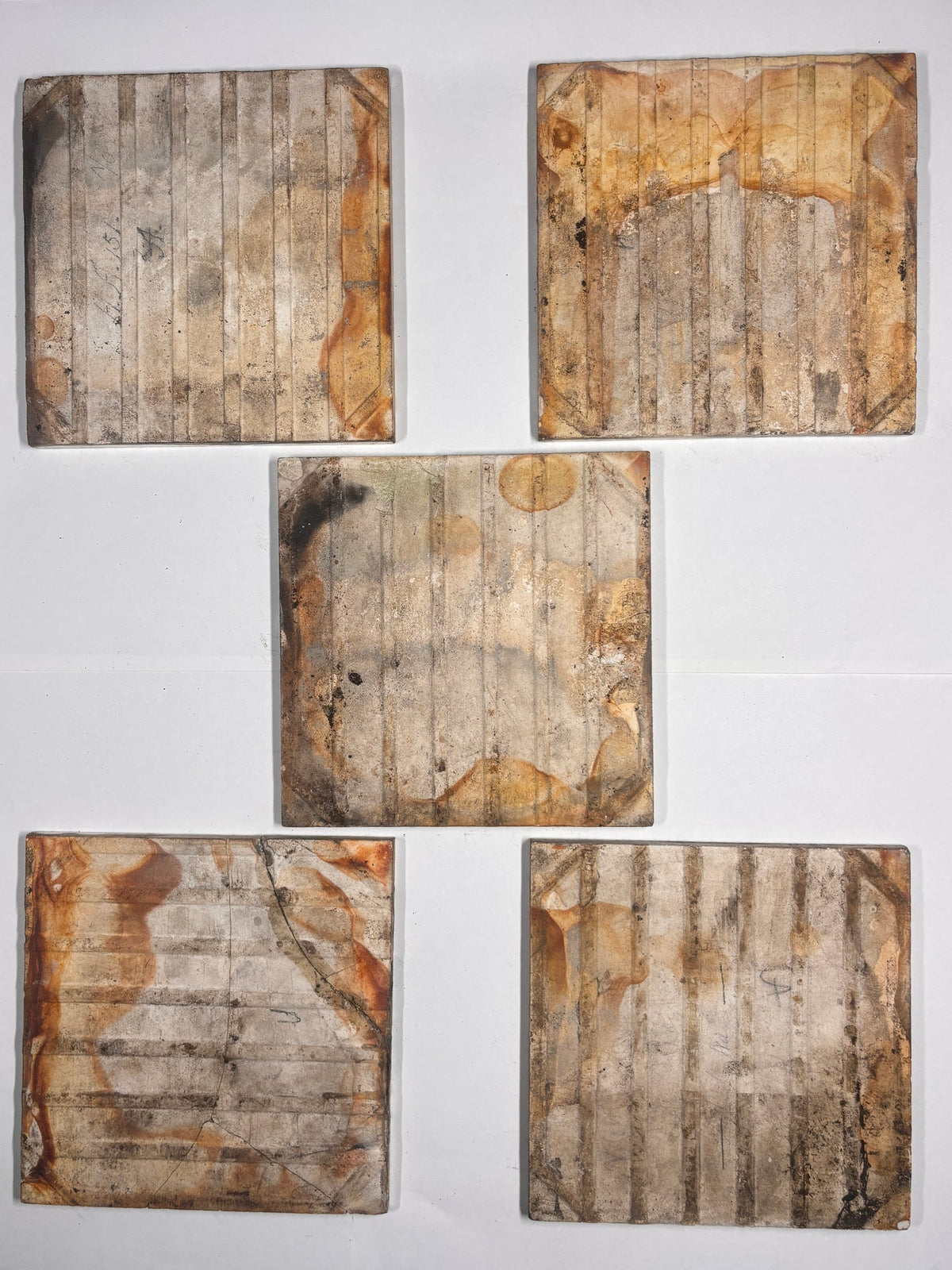 Antique Minton Ceramic Tiles Set of 5 | The Architectural Forum