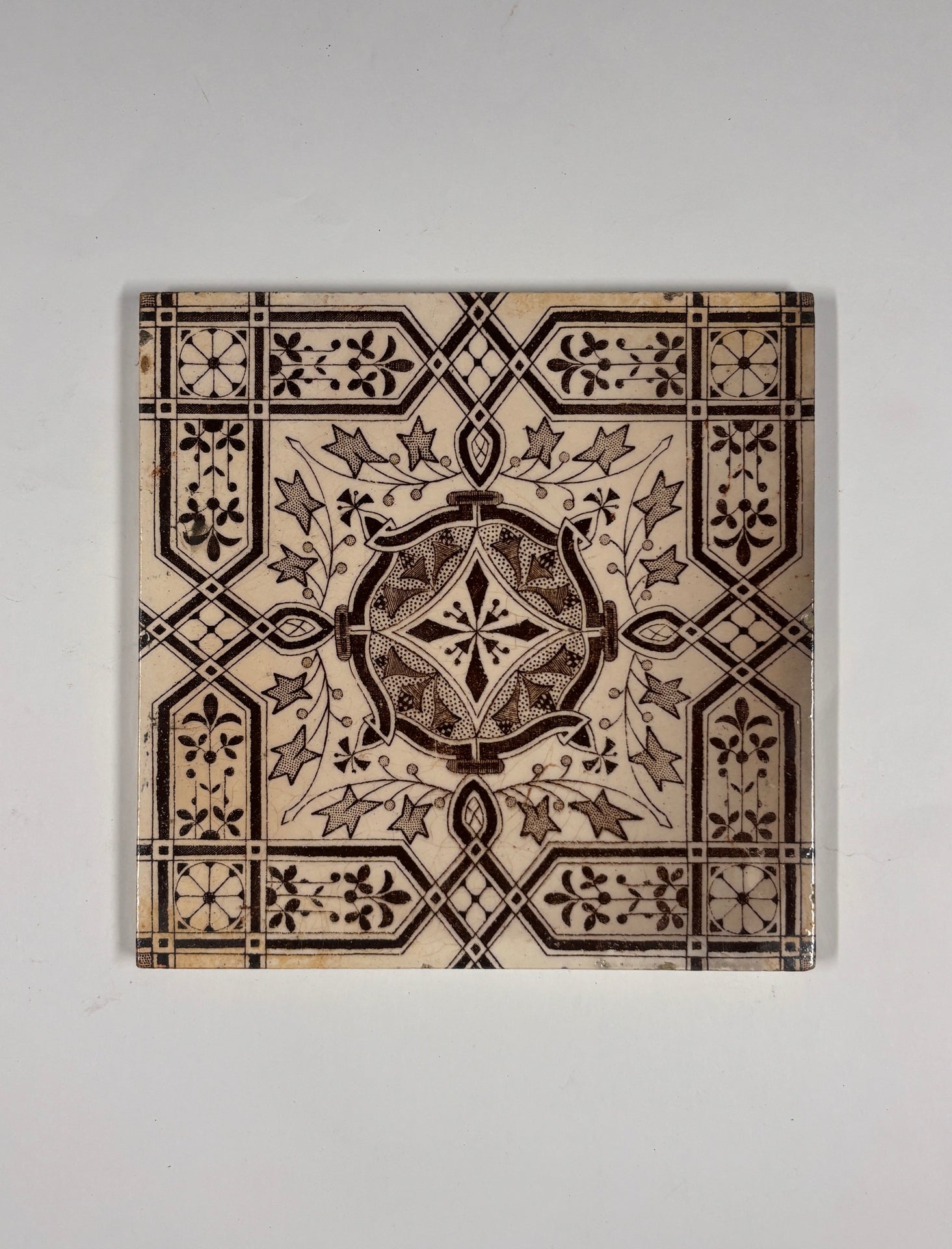 Victorian Antique Decorative Tiles Set of 5 | The Architectural Forum