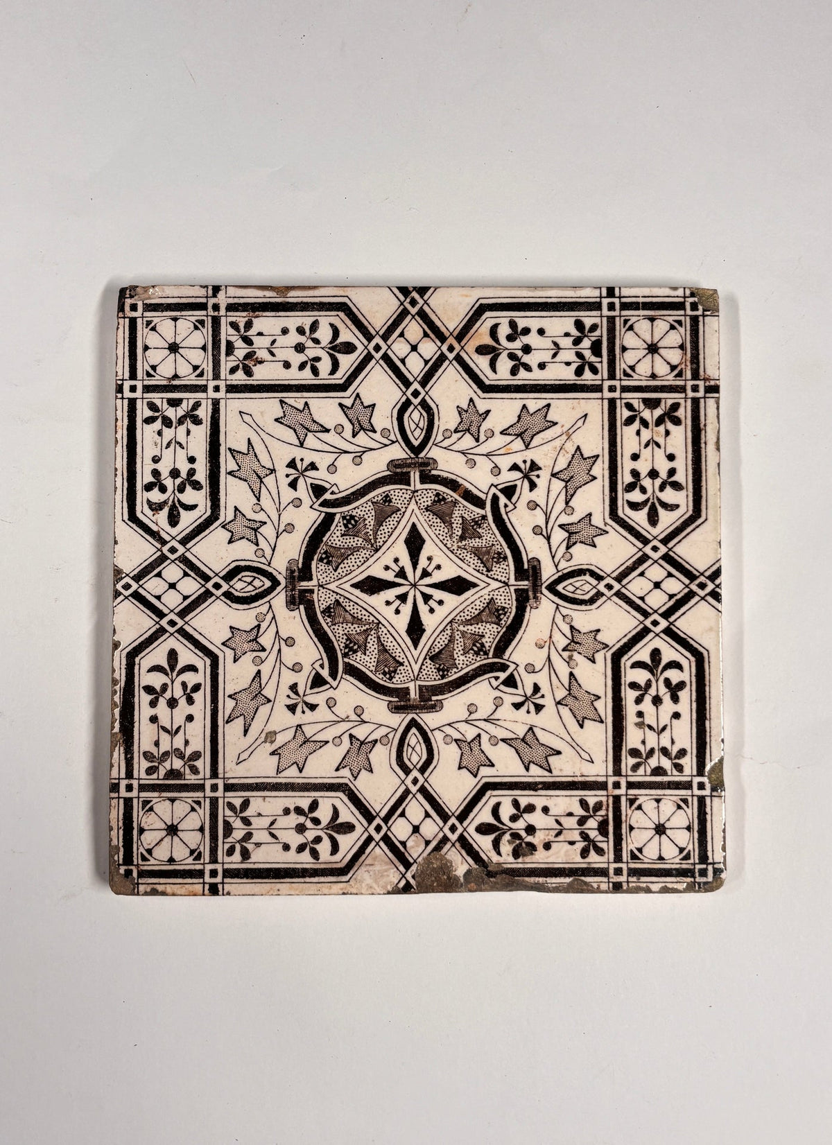Victorian Antique Decorative Tiles Set of 5 | The Architectural Forum