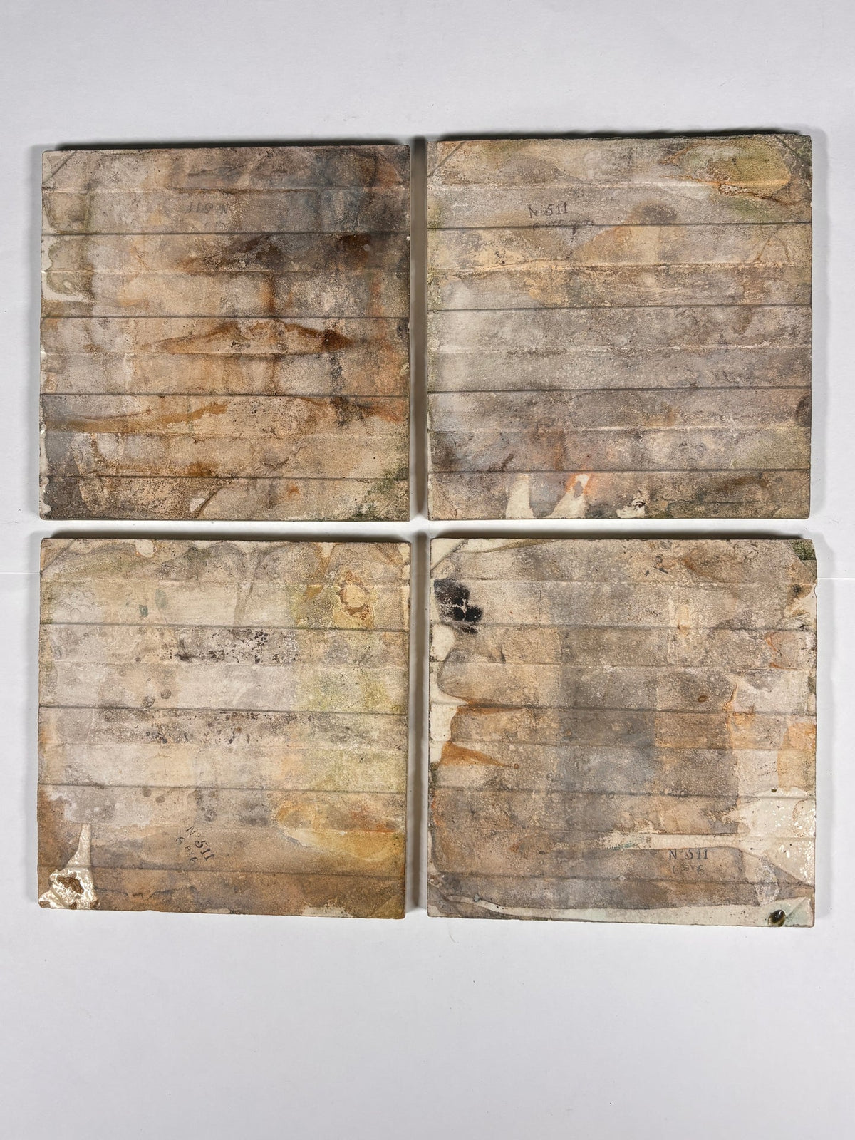 Vintage Victorian-era Ceramic Tiles Set of 4 | The Architectural Forum