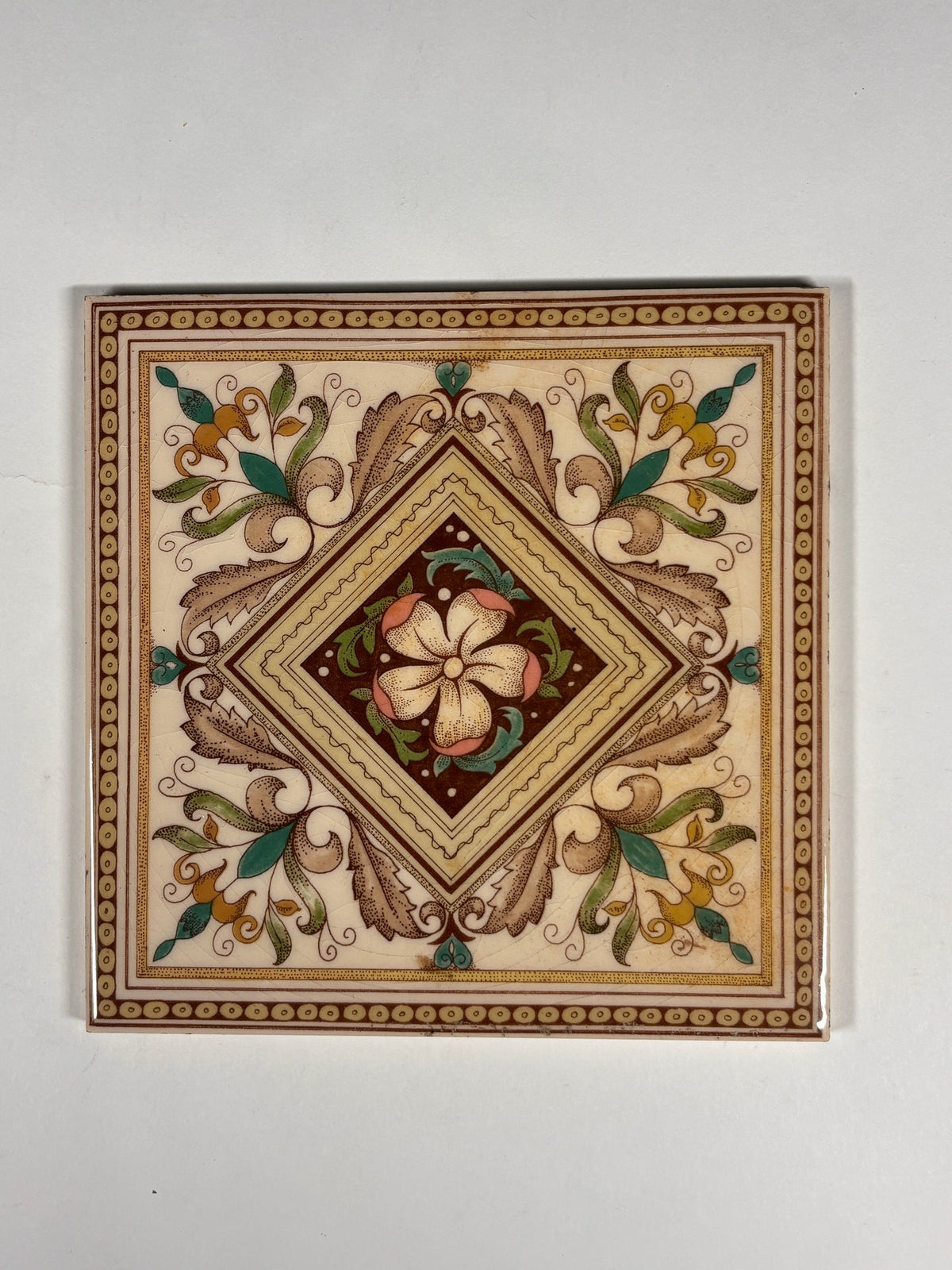 Vintage Floral Decorative Ceramic Tiles Set of 4 | The Architectural Forum