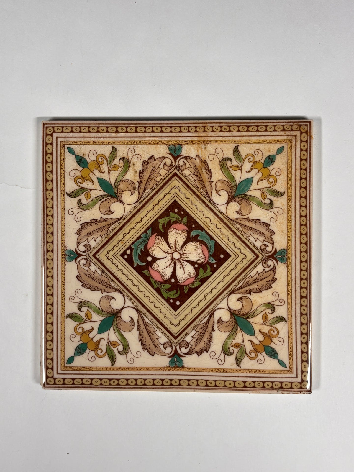 Vintage Floral Decorative Ceramic Tiles Set of 4 | The Architectural Forum