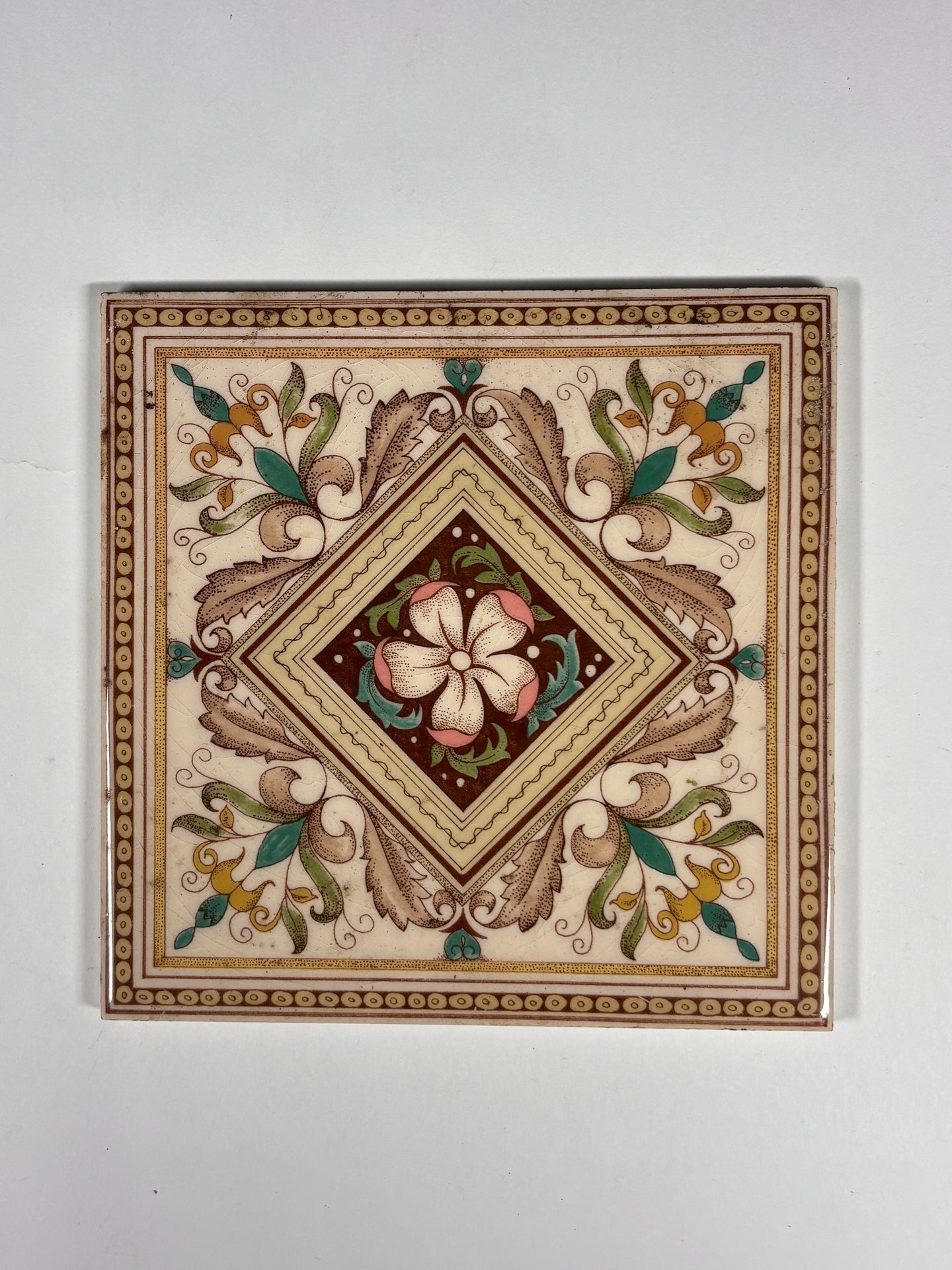 Vintage Floral Decorative Ceramic Tiles Set of 4 | The Architectural Forum