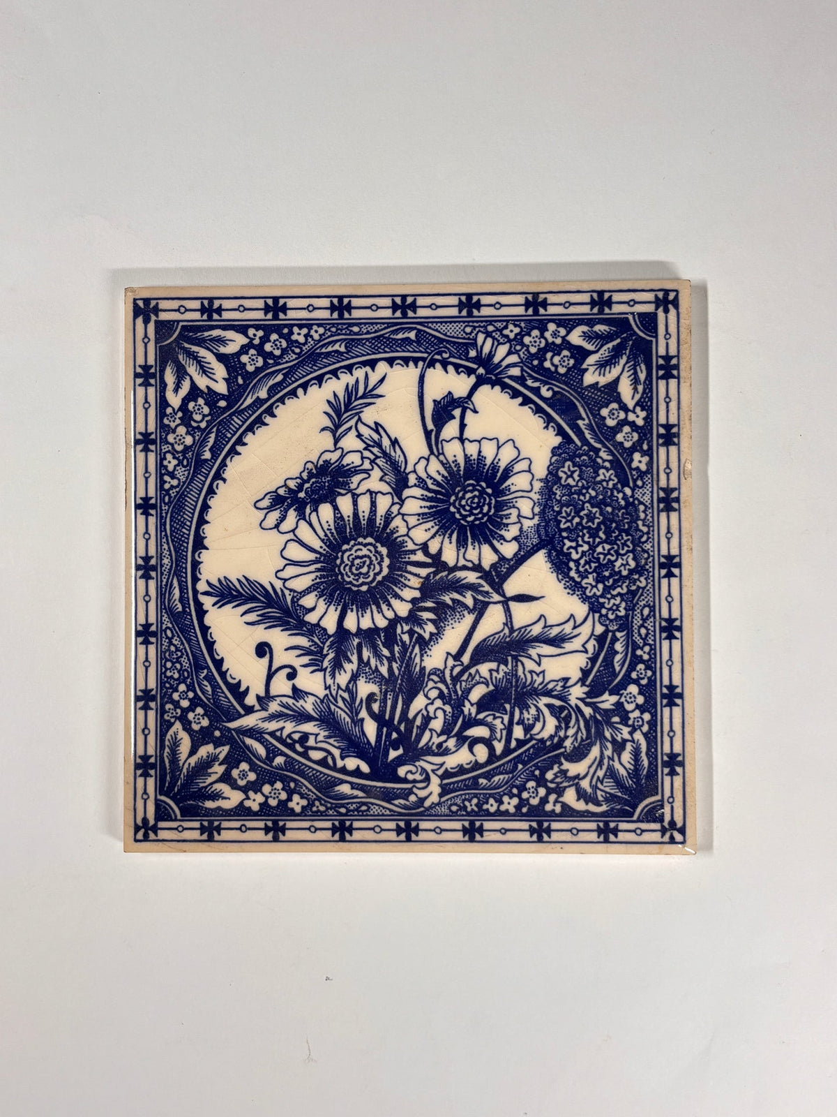 Blue &amp; White Botanical Ceramic Tiles Set of 6 | The Architectural Forum