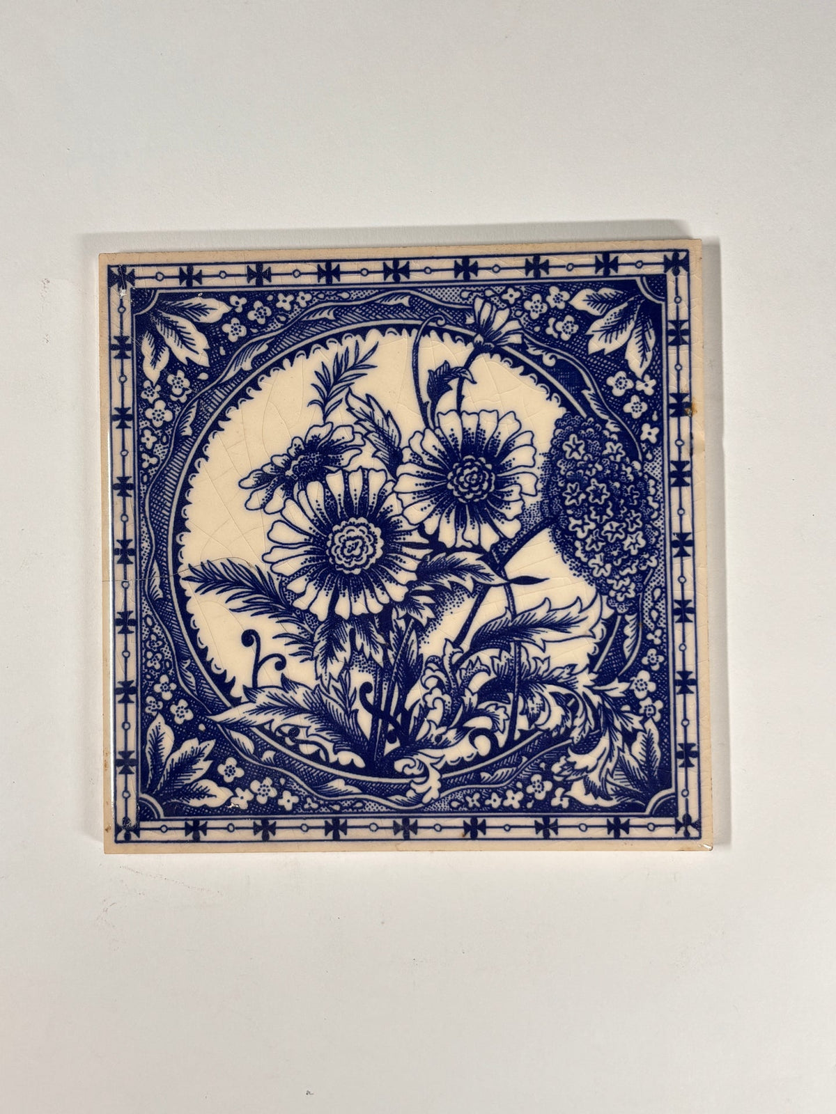 Blue &amp; White Botanical Ceramic Tiles Set of 6 | The Architectural Forum
