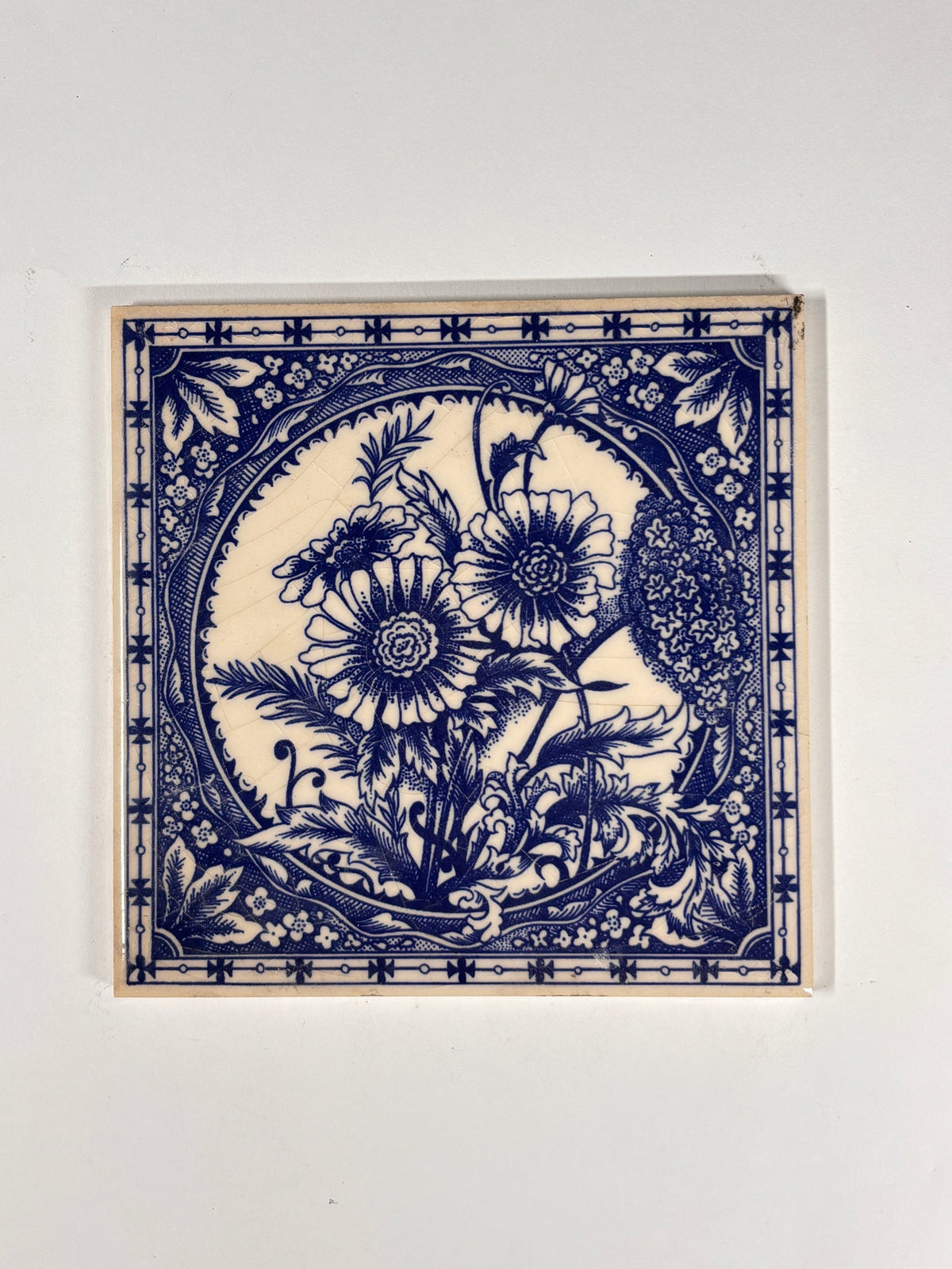 Blue &amp; White Botanical Ceramic Tiles Set of 6 | The Architectural Forum