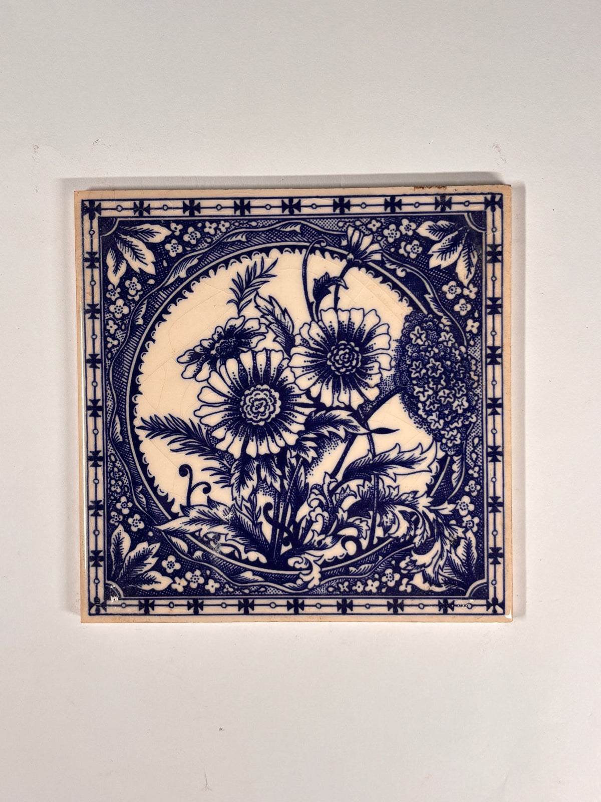 Blue &amp; White Botanical Ceramic Tiles Set of 6 | The Architectural Forum