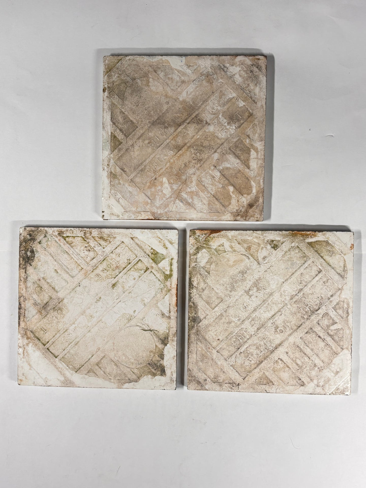 Mediterranean Blue Geometric Ceramic Tiles Set of 3 | The Architectural Forum
