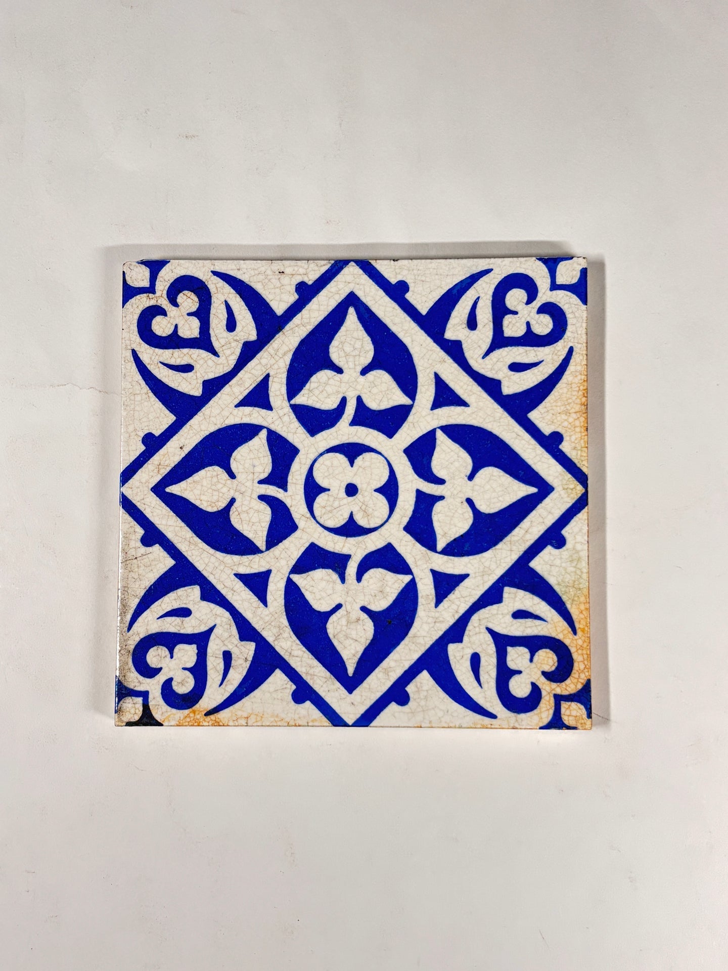 Mediterranean Blue Geometric Ceramic Tiles Set of 3 | The Architectural Forum