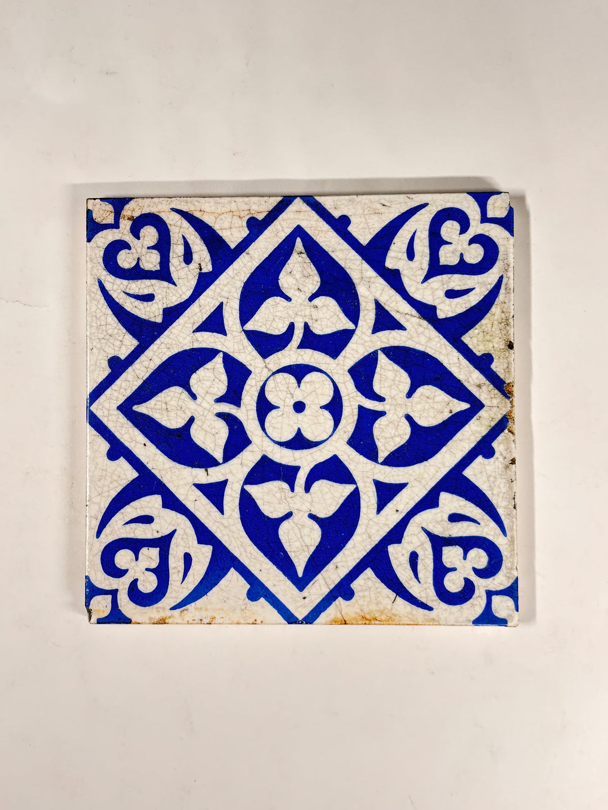 Mediterranean Blue Geometric Ceramic Tiles Set of 3 | The Architectural Forum