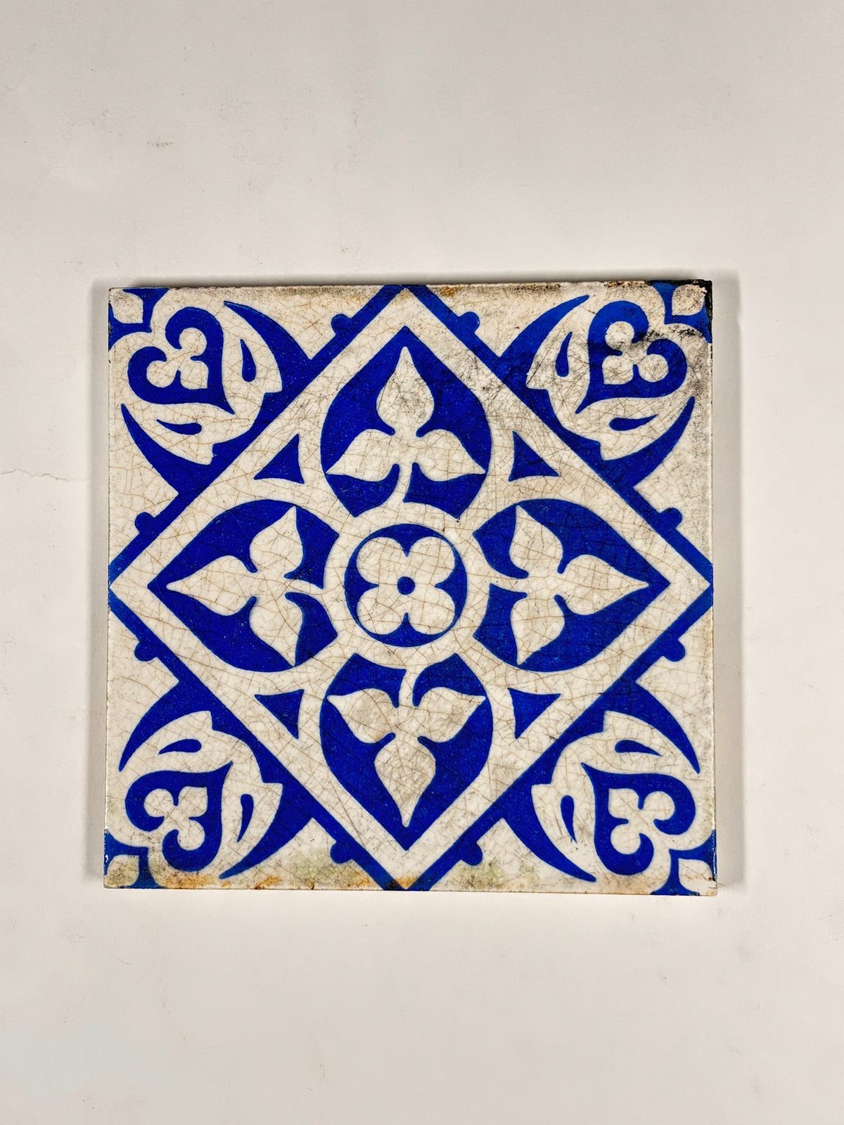Mediterranean Blue Geometric Ceramic Tiles Set of 3 | The Architectural Forum