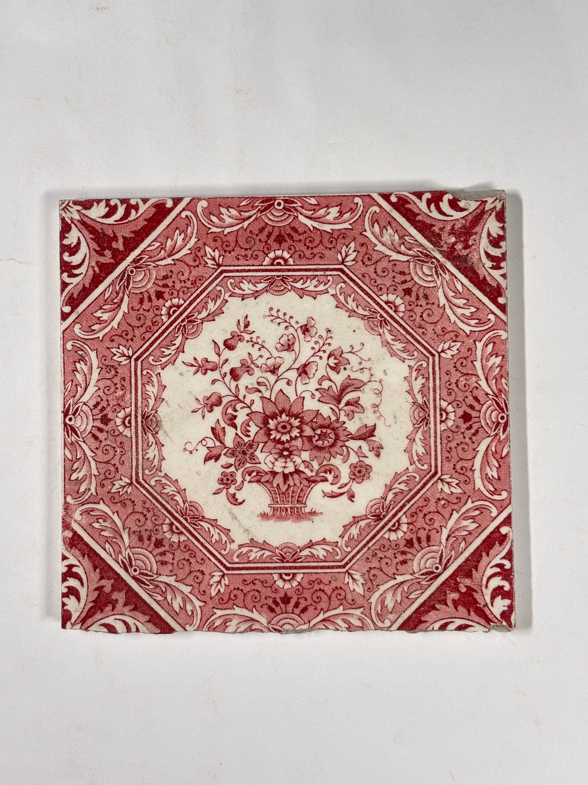 Victorian Rose Basket Decorative Tile Set of 3 | The Architectural Forum