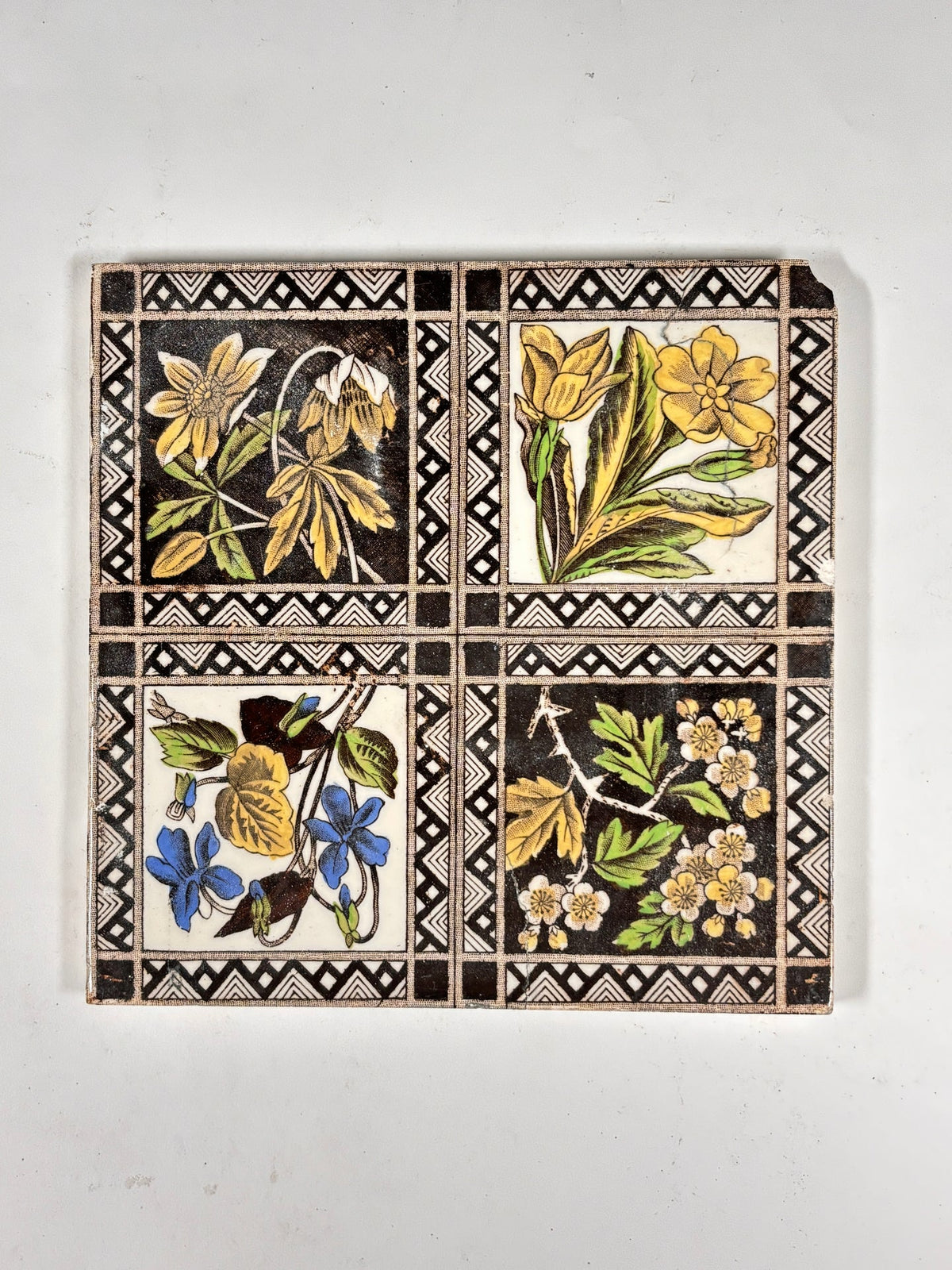 Vintage Botanical Floral Decorative Tiles Set of 6 | The Architectural Forum