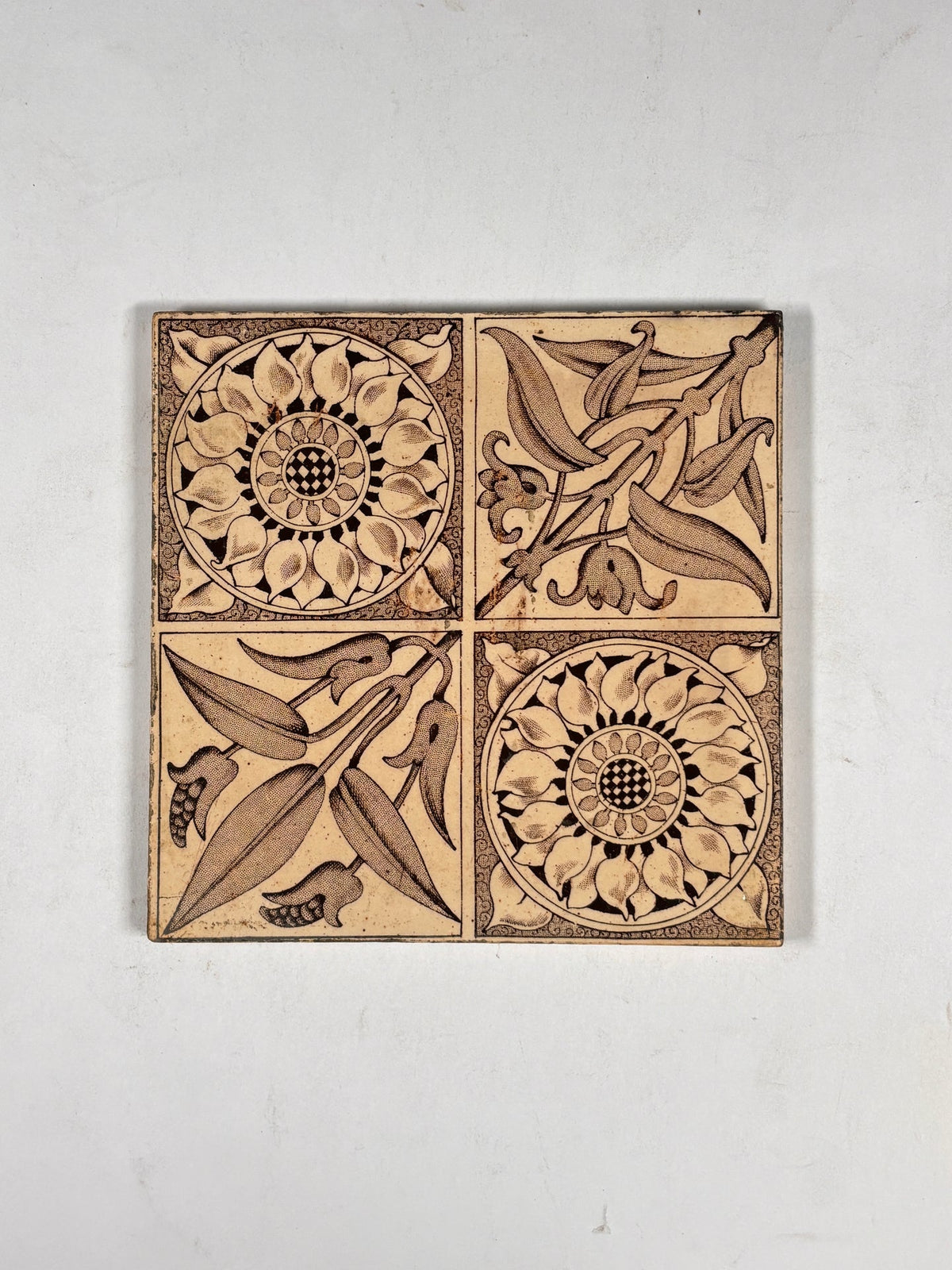 Vintage Art Nouveau Botanical Decorative Tiles Set of 5 | The Architectural Forum