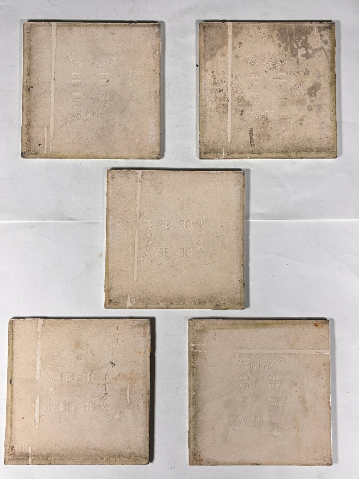 Vintage Botanical Pattern Ceramic Tiles Set of 5 | The Architectural Forum