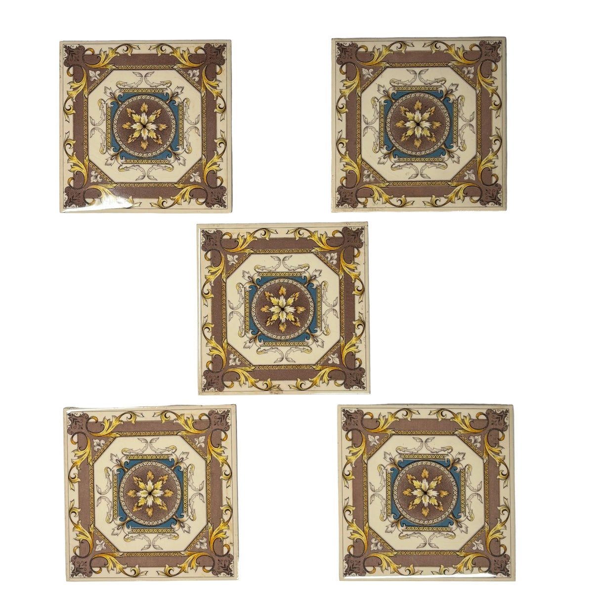 Baroque- style Decorative Tiles Set of 5 | The Architectural Forum