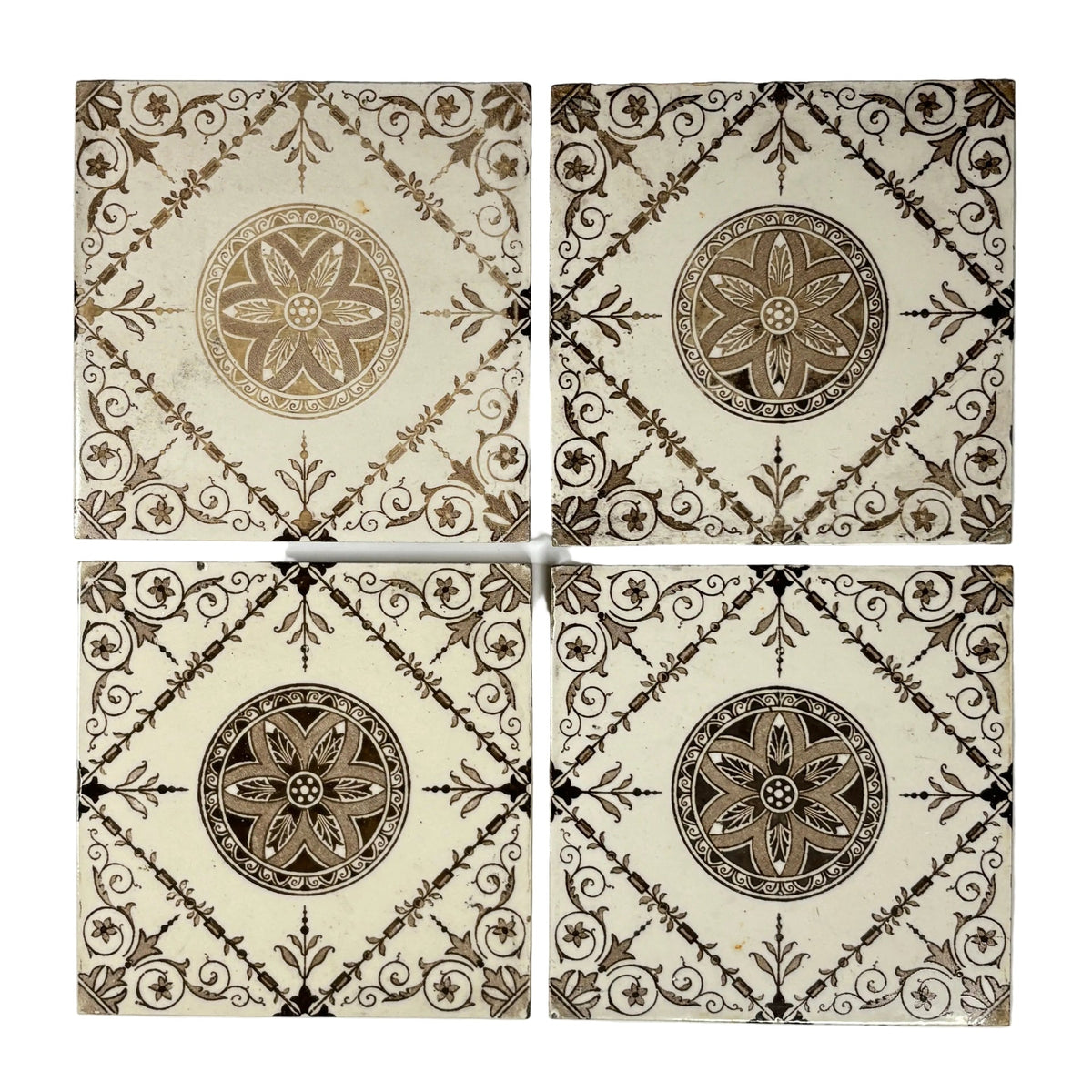 Floral Victorian Style Tiles Set of 8 | The Architectural Forum